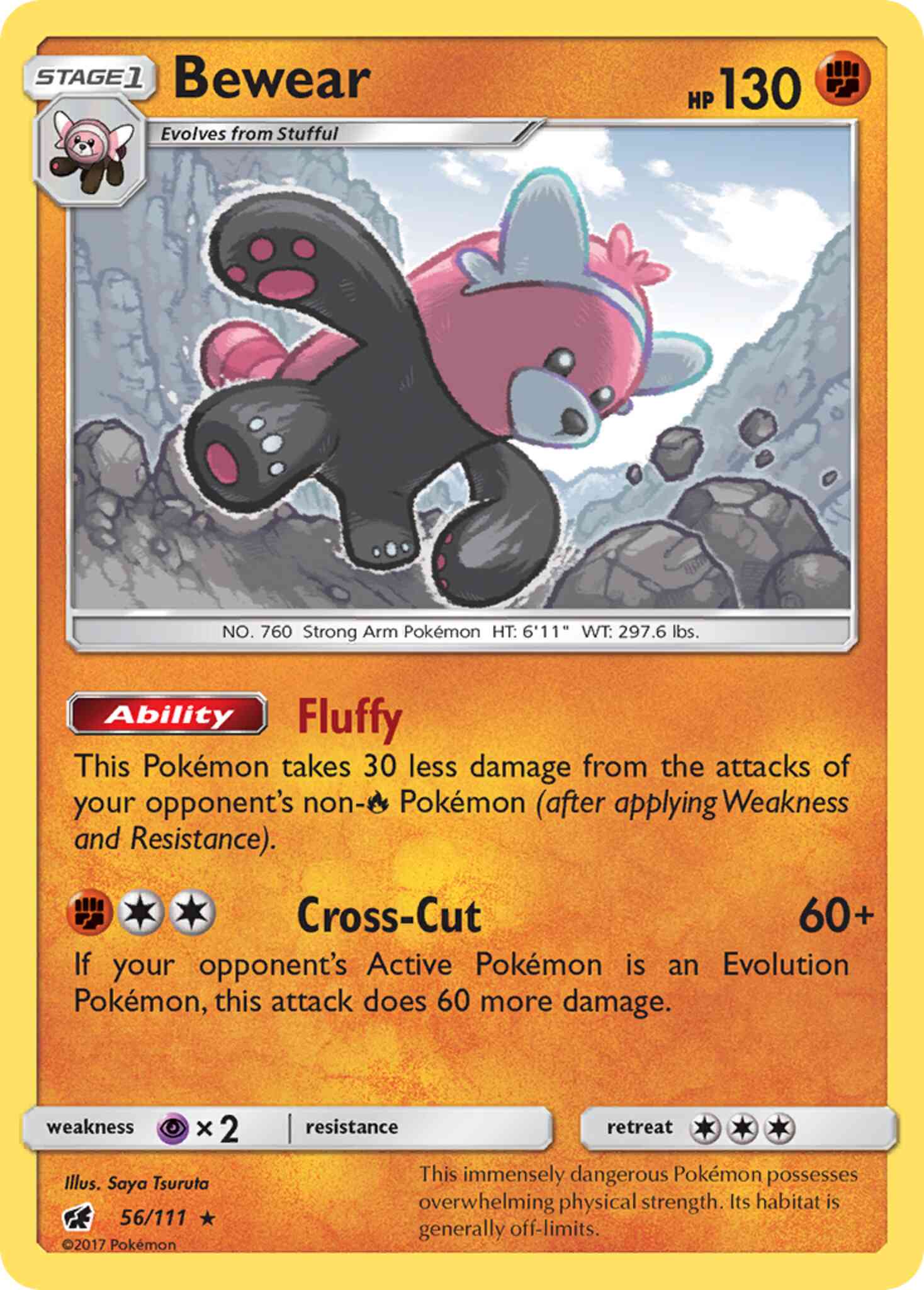 Rare holo sm4-56 – Pokémon Bewear - 56/111 - Rare Holo [sm4-56] [Reverse Holo]
