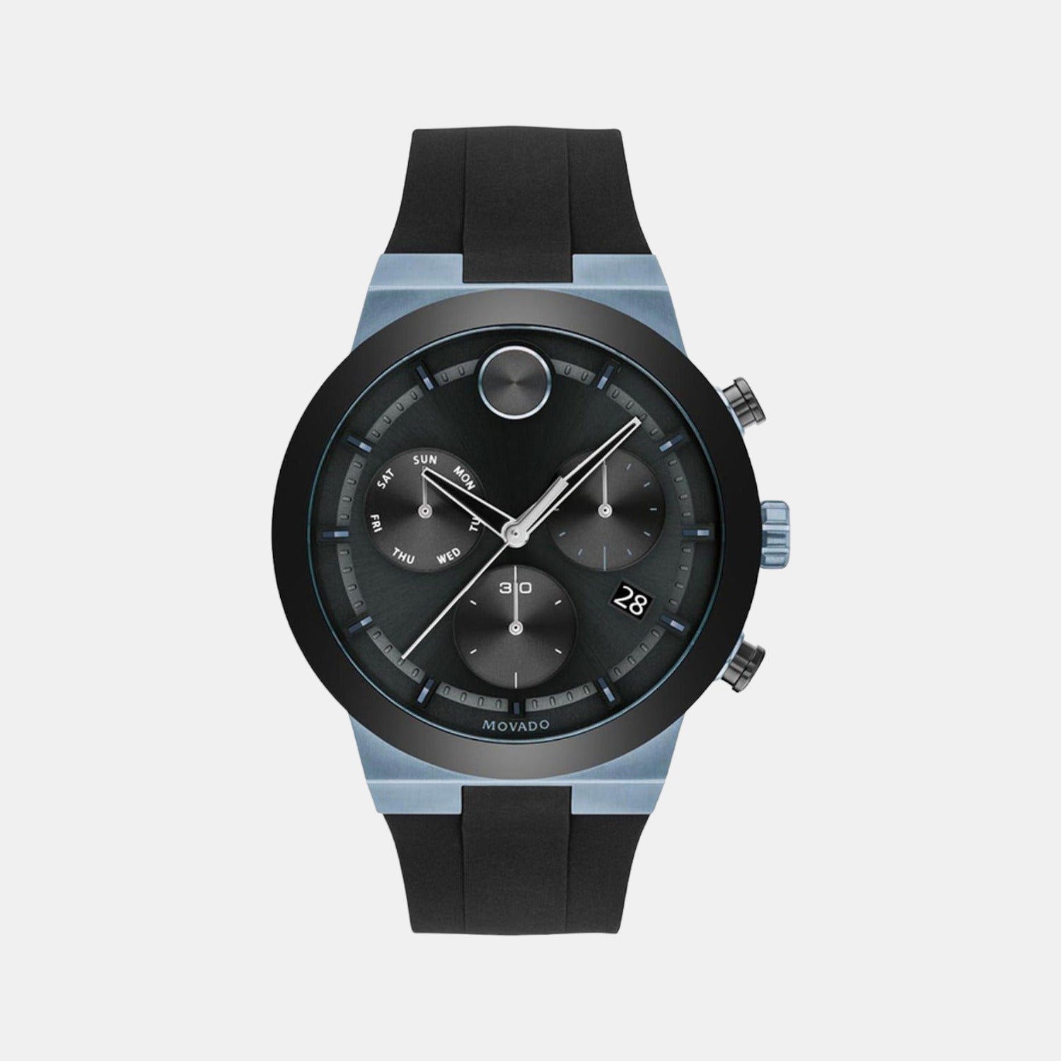 Movado Bold Men Quartz Black Dial Analog Silicone Watch 3600713