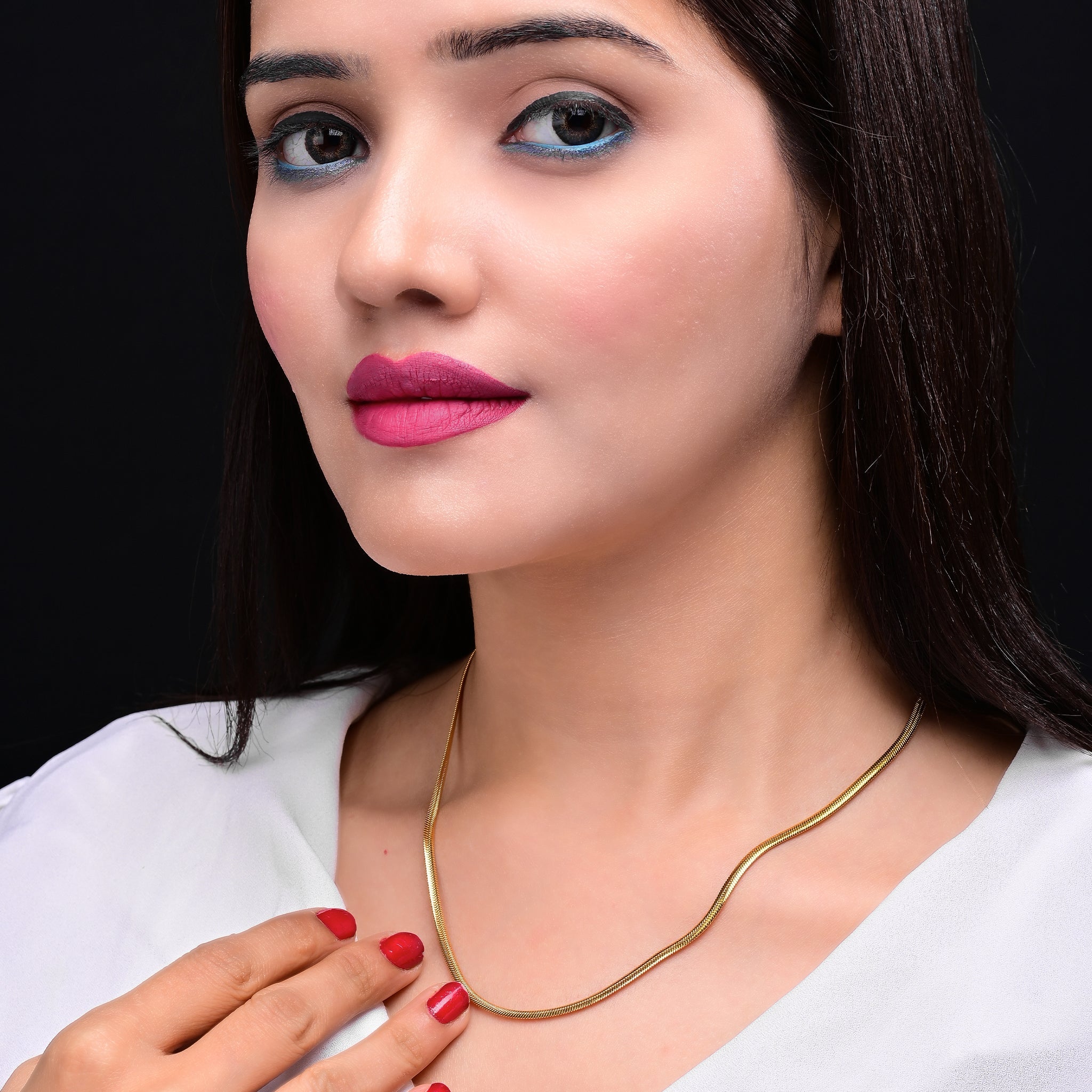 Branta Gold Snake Necklace Chain For Women and Girls - view 2