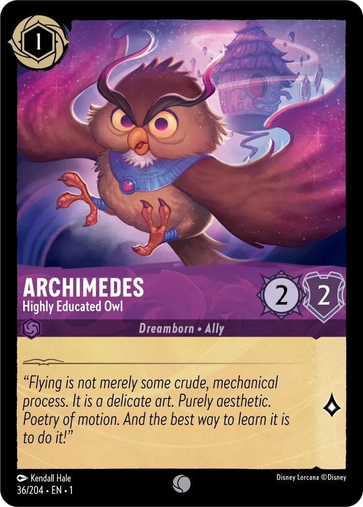 Lorcana Archimedes - Highly Educated Owl - 36/204 [The First Chapter] [Non-Foil]