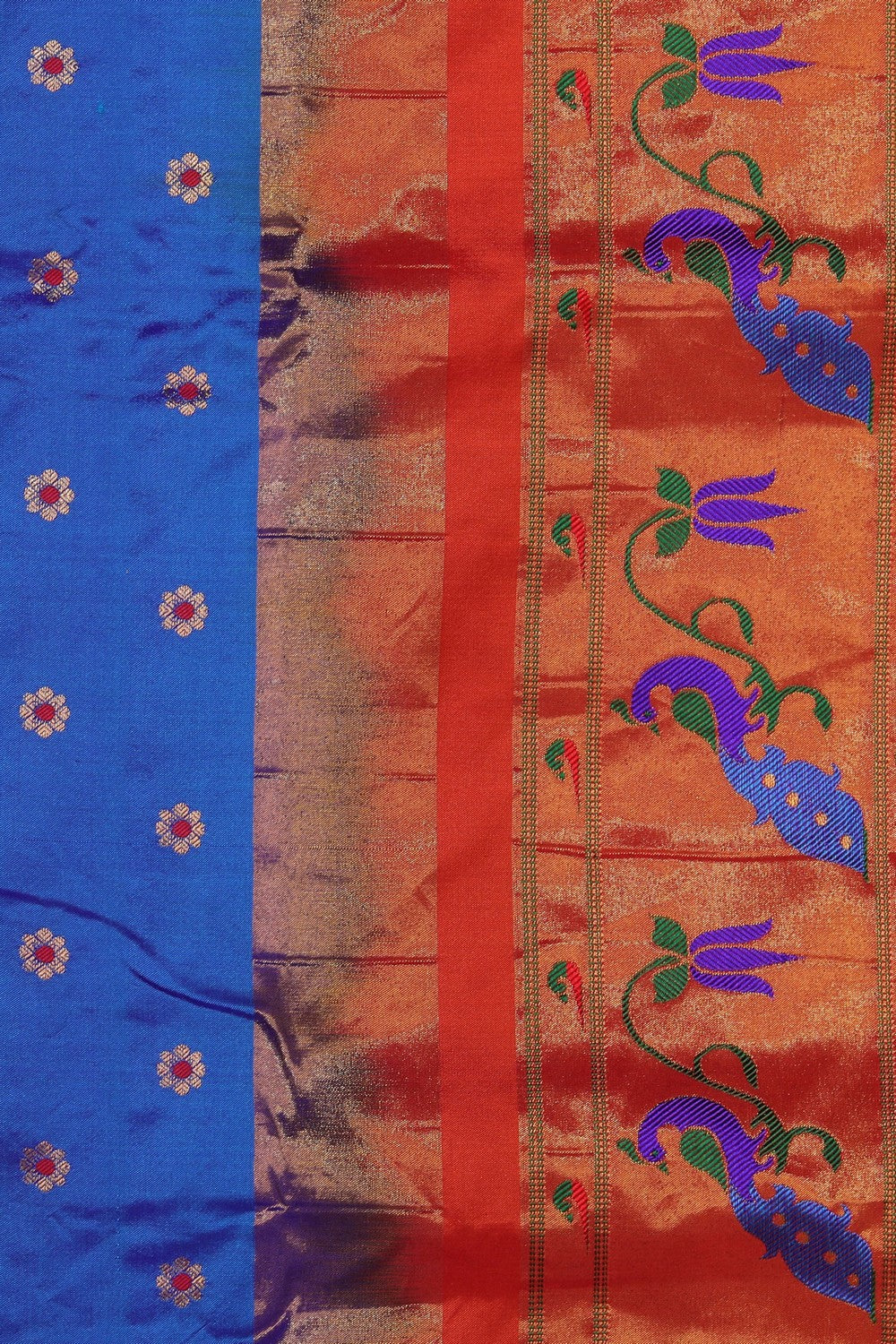 Kalanjali Gadwal Silk Blue Saree – Women's - view 2