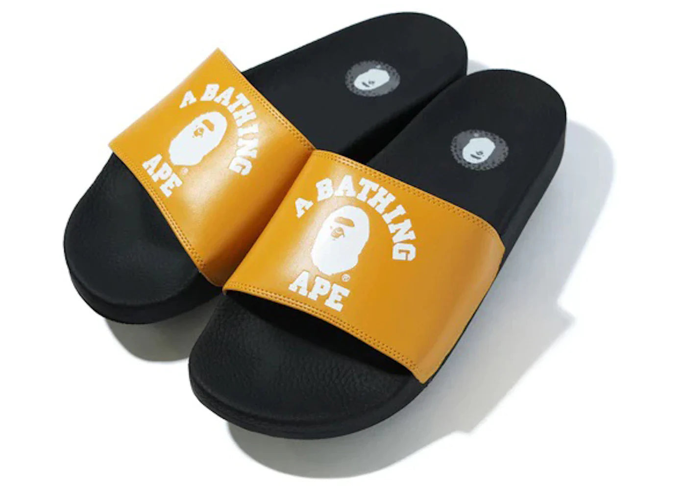 BAPE A Bathing Ape College Slide Sandals Yellow (FW22)