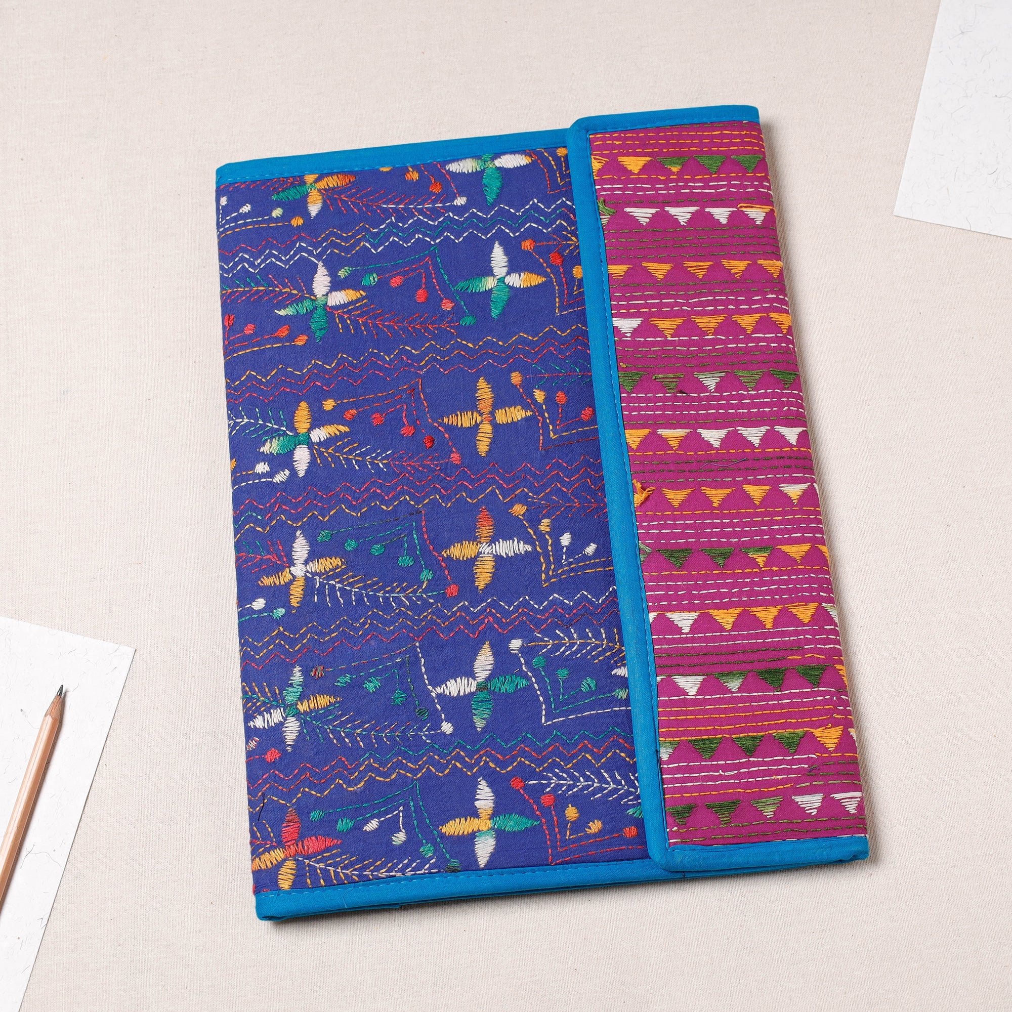 ASALKAAR Bengal Kantha Work Handcrafted File Folder