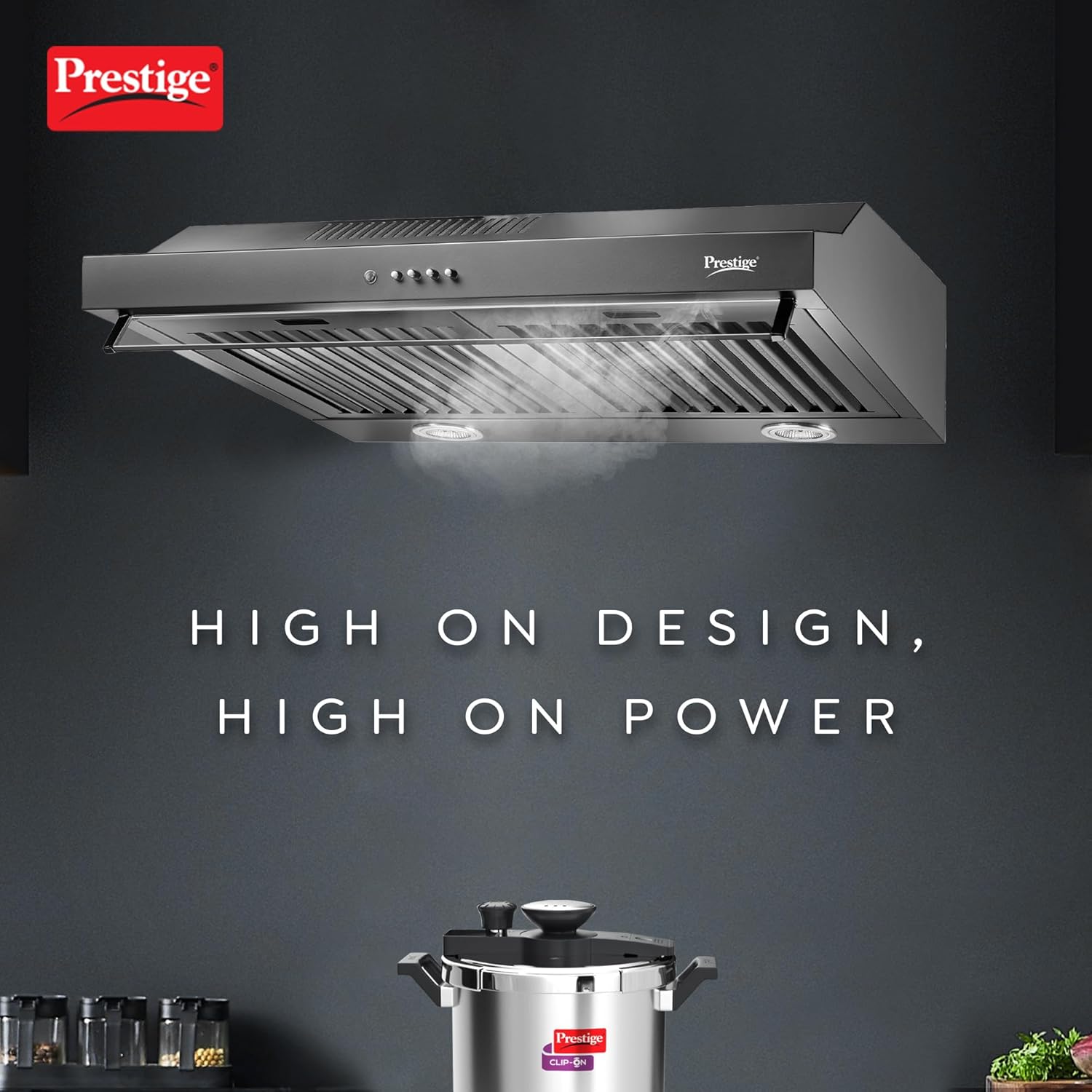 Prestige Slimline Kitchen Hood Chimney | 550 m3/hr | Black - view 2