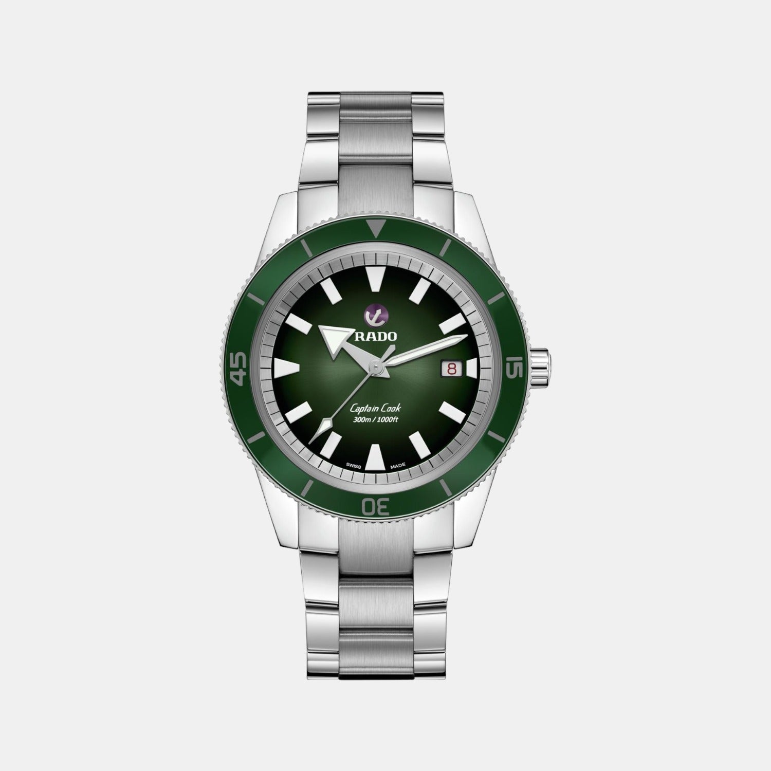 Rado Captain Cook Men Automatic Green Dial Analog Stainless Steel Watch R32105313