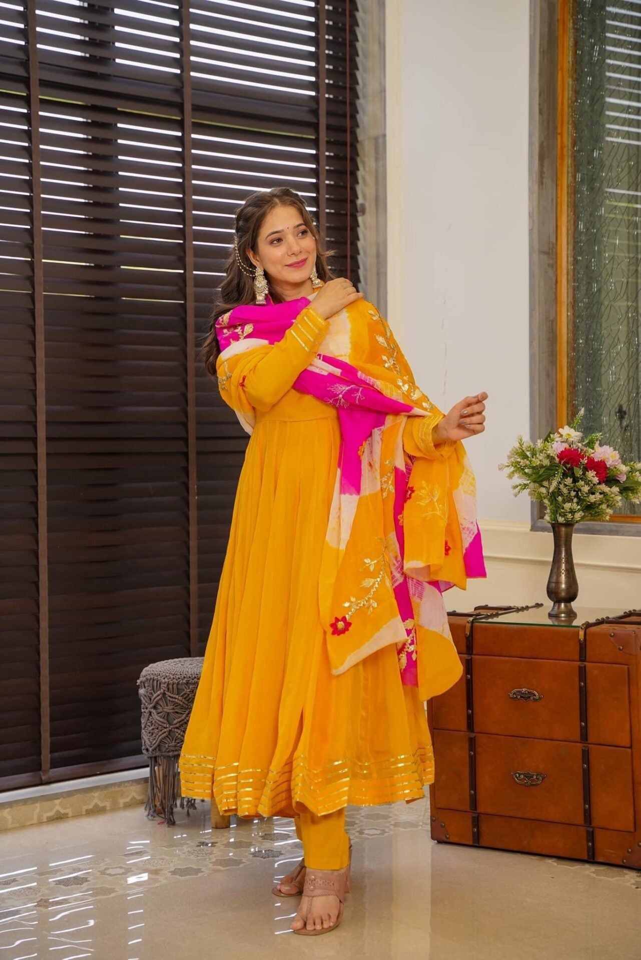 Idaho-o Radiance Yellow organza suit set
