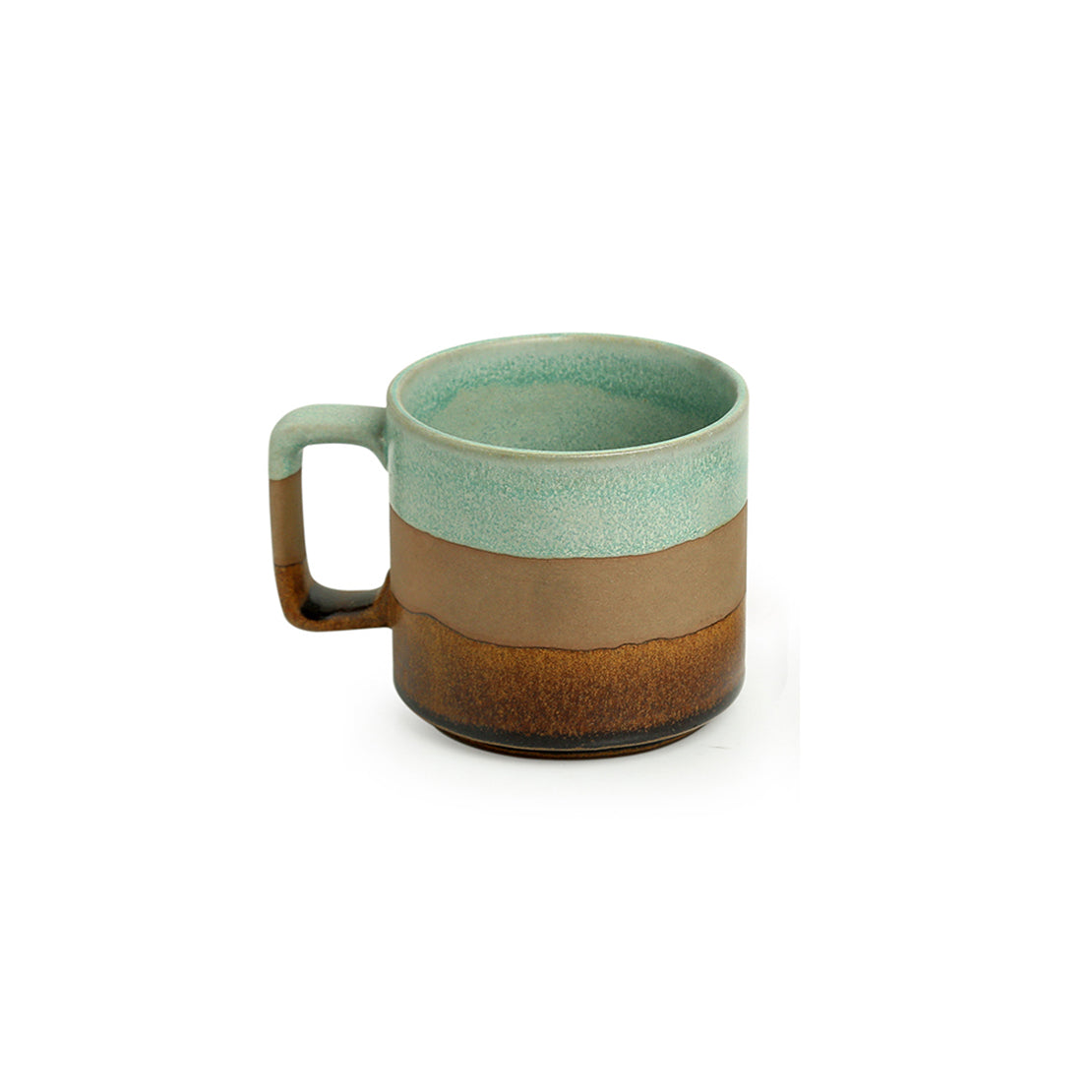 EXCLUSIVELANE 'Mint Chocolate' Hand Glazed Studio Pottery Tea & Coffee Mug In Ceramic (362 ML, Microwave Safe) - view 2