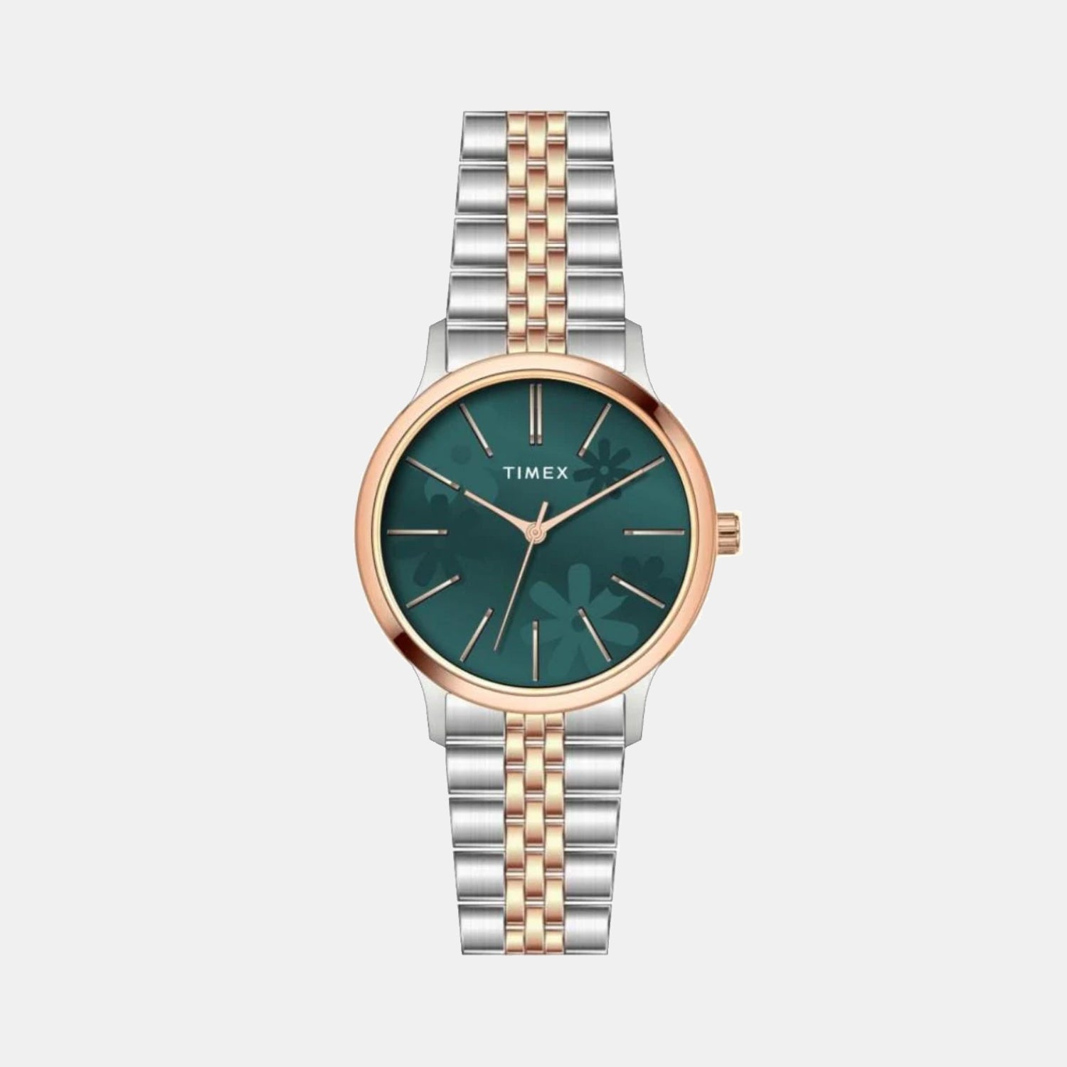 Timex Floret Women Quartz Teal Dial Analog Stainless Steel Watch TWTL12315