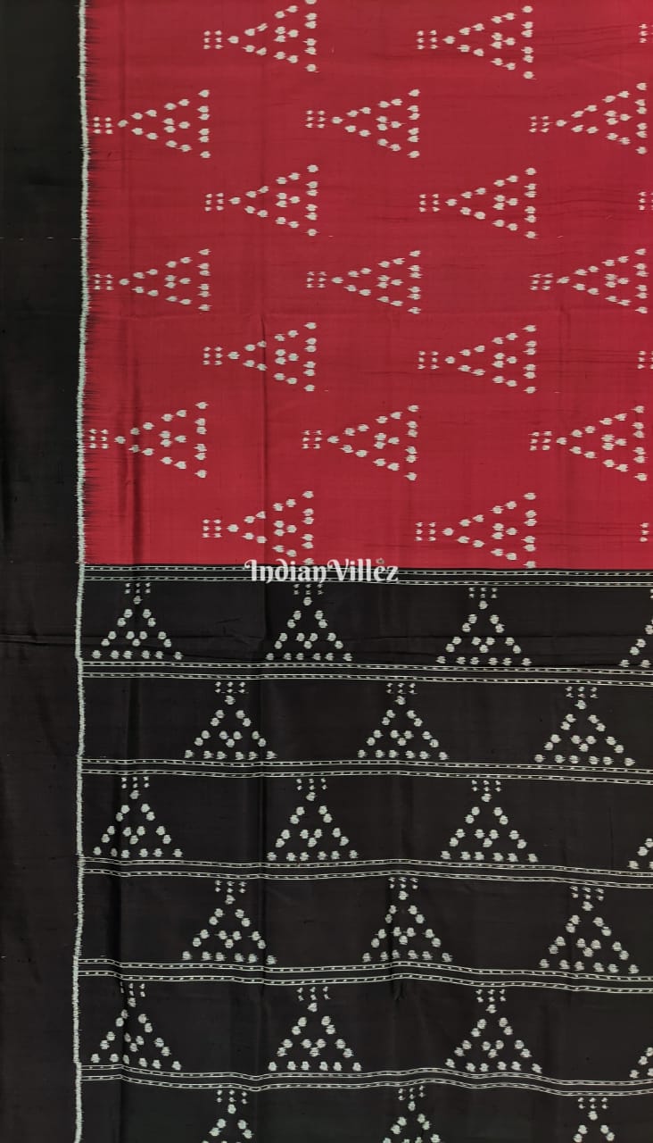 IndianVillèz Maroon Jhoti Odisha Handloom Contemporary Silk Saree - view 4