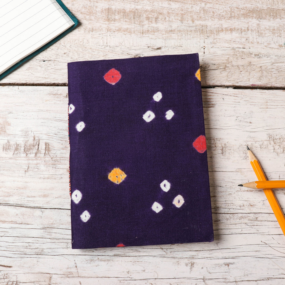 BINDAAS UNLIMITED Blue - Bandhani Cover Handmade Ruled Paper Notebook (7 x 5 in)