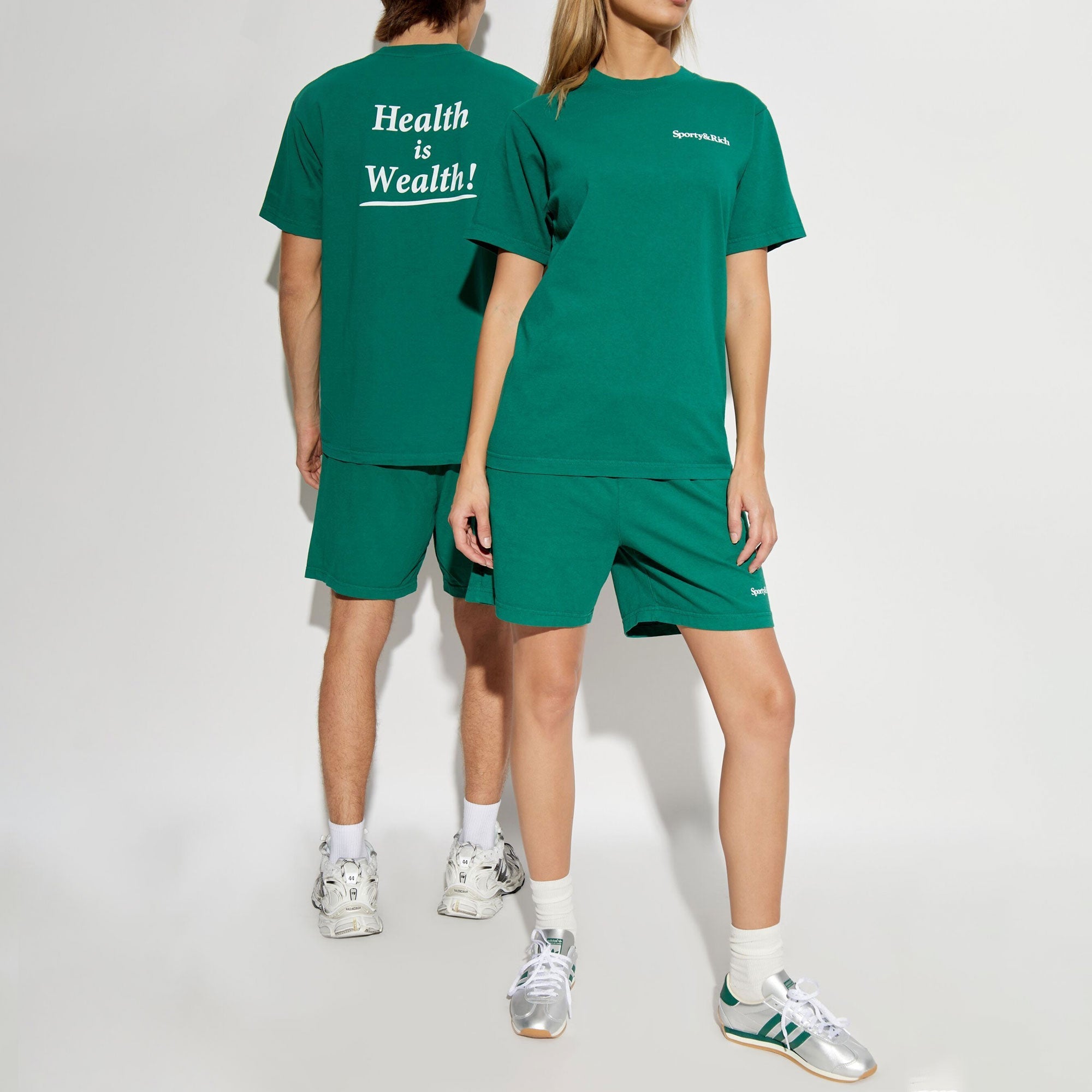 Sporty & Rich | Health Is Wealth T-shirt { Green - view 6