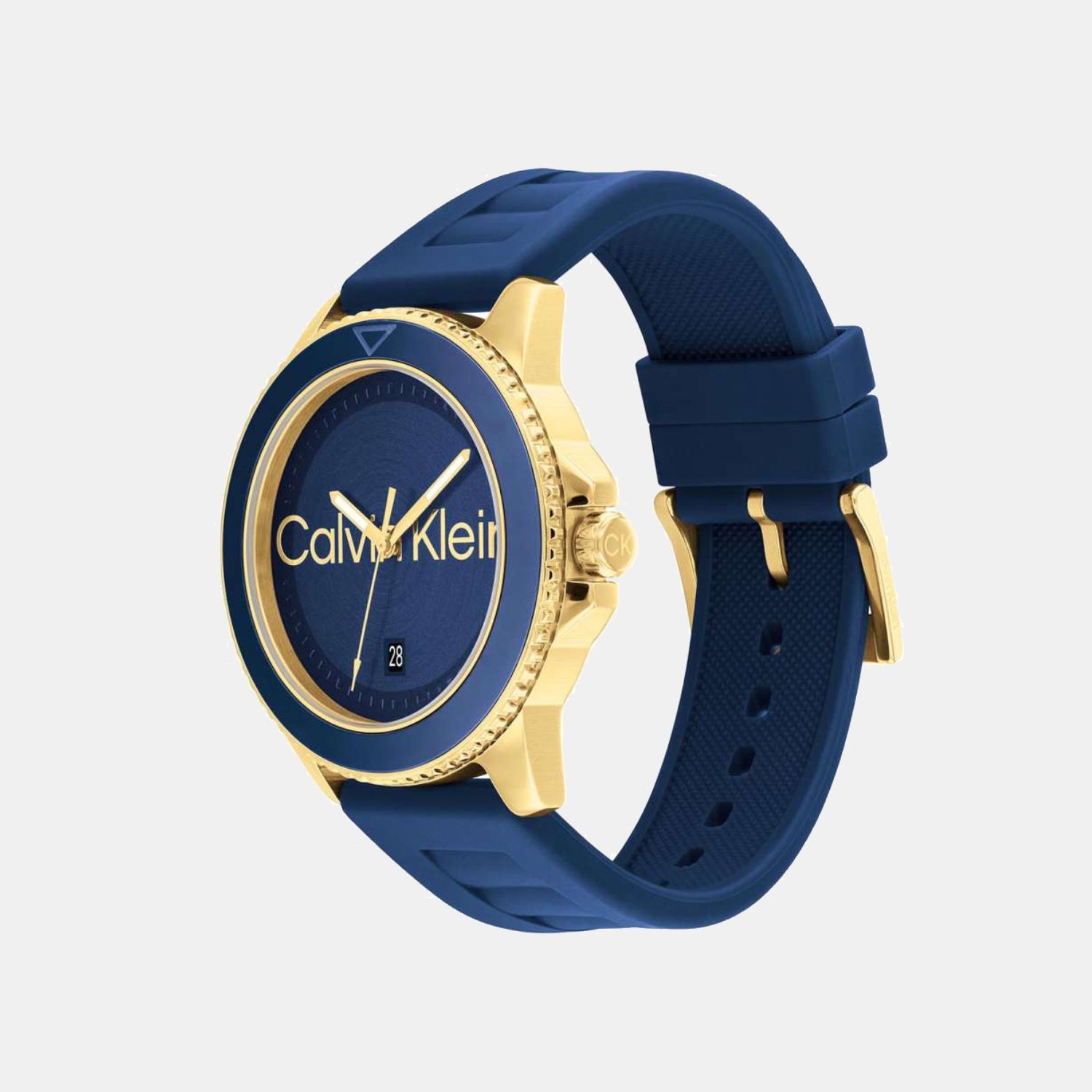 Calvin Klein Aqueous Men Quartz Navy Blue Dial Analog Silicone Watch 25200426 - view 2