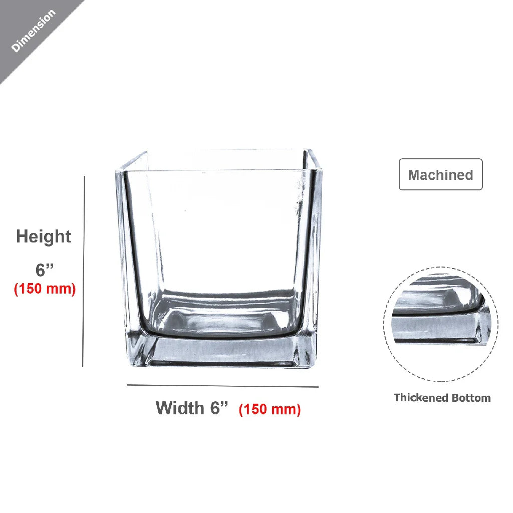 FiftyFlowers Clear Glass Floral Cube Vase - view 4