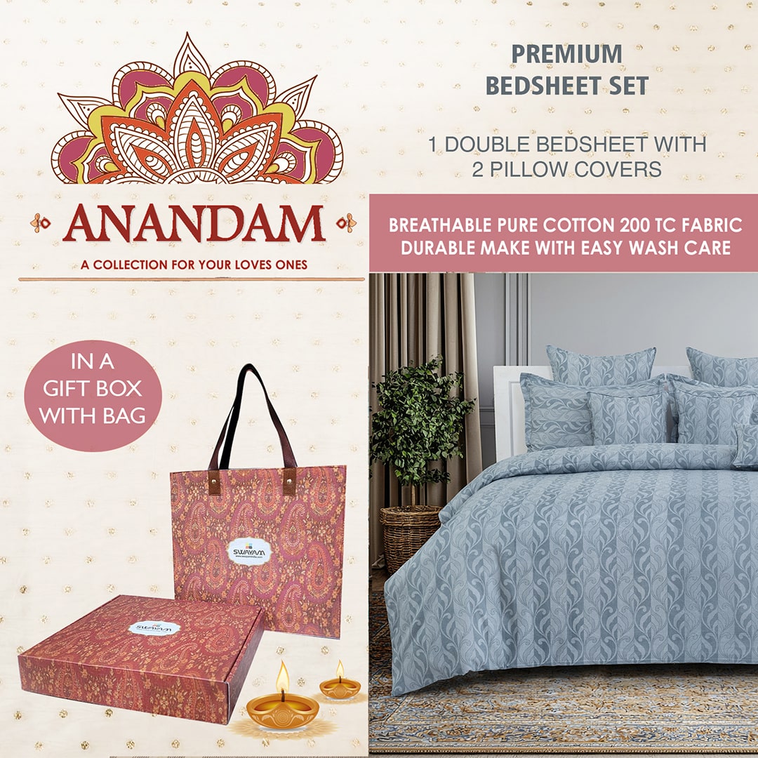 Swayam India Anandam Double Bedsheet with 2 Pillow Covers - 14155