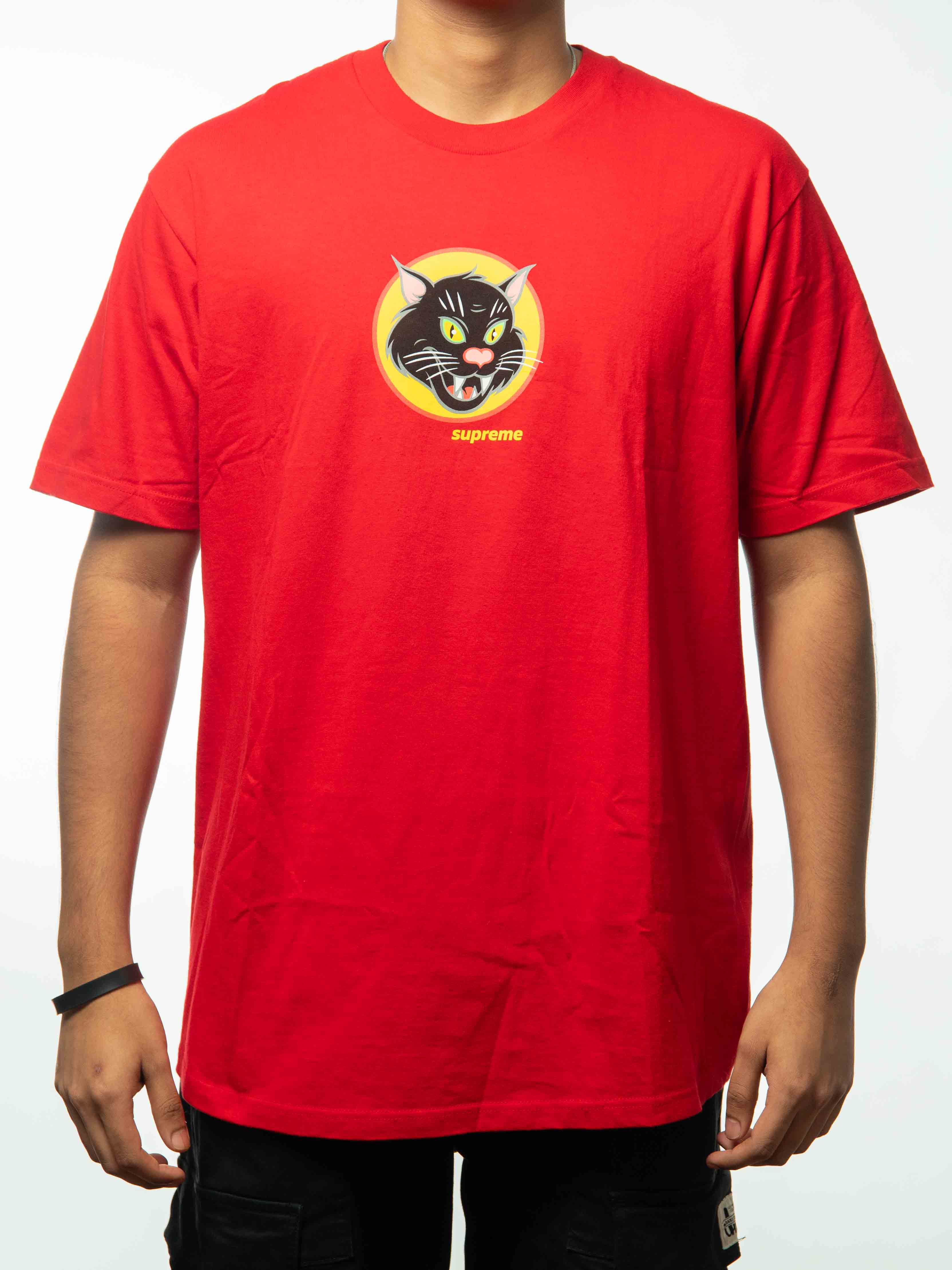 Supreme Black Cat T-Shirt - Red