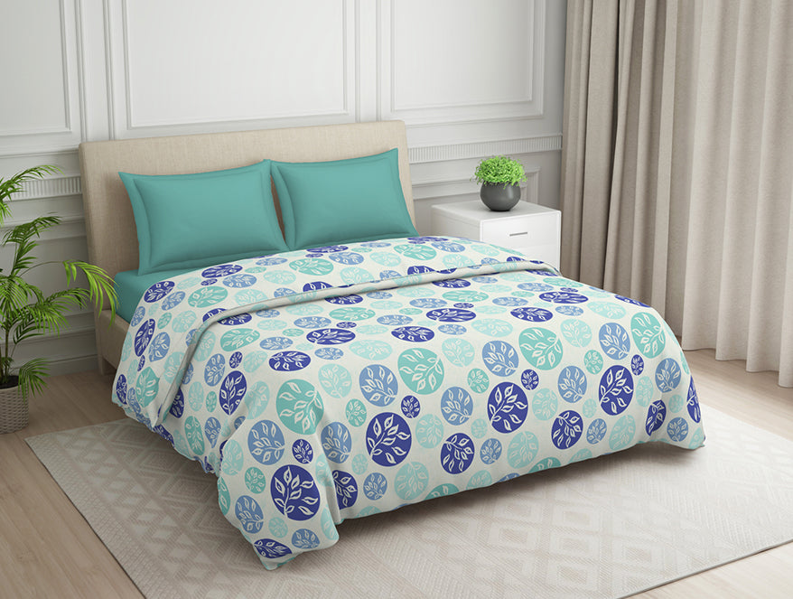 Spaces India Ornate Blue Polycotton Quilt Double Harmony - By Welspun - view 2