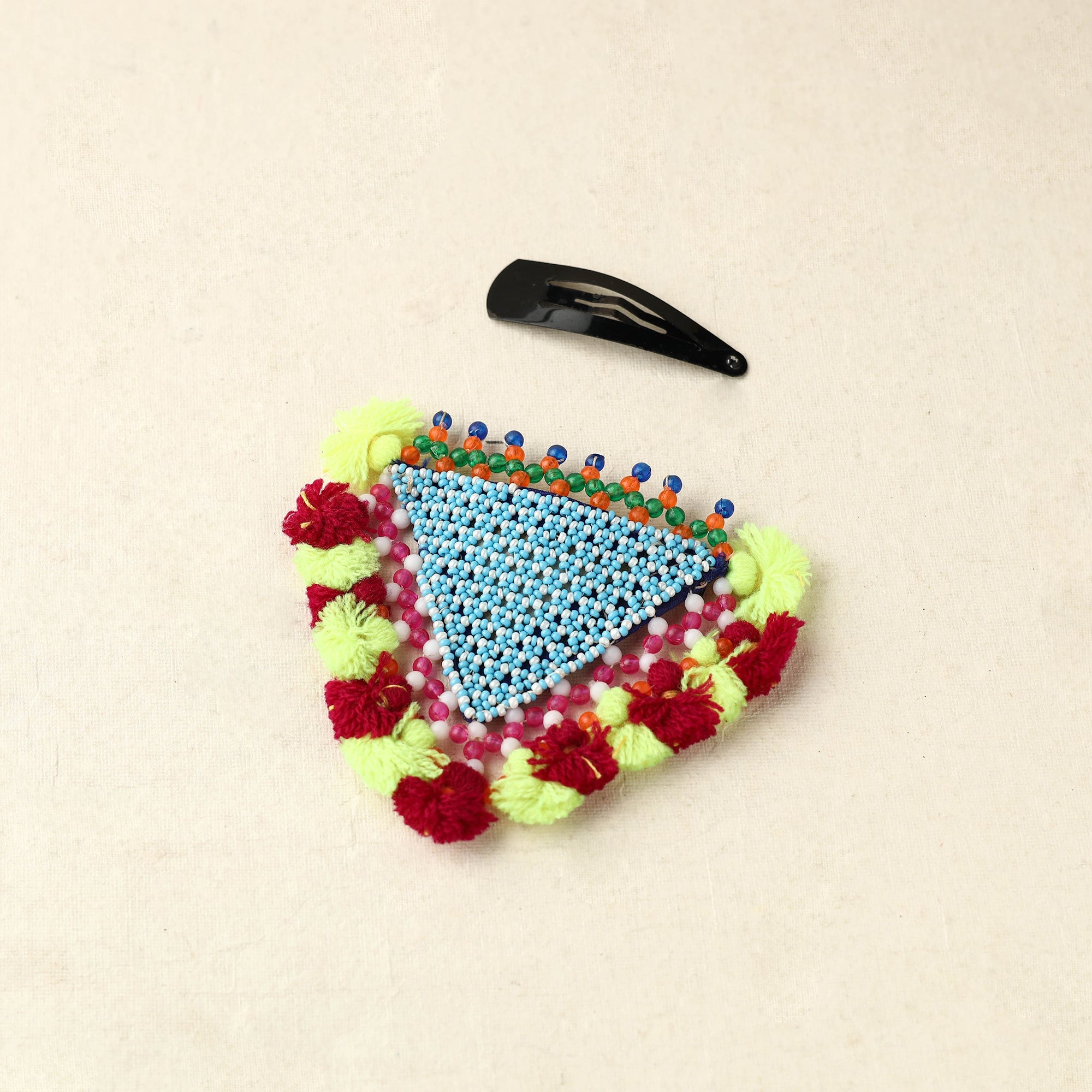 KACHCHH JI CHHAAP Beadwork Hair Clip with Tassels (Single) by Hodka Girls 56