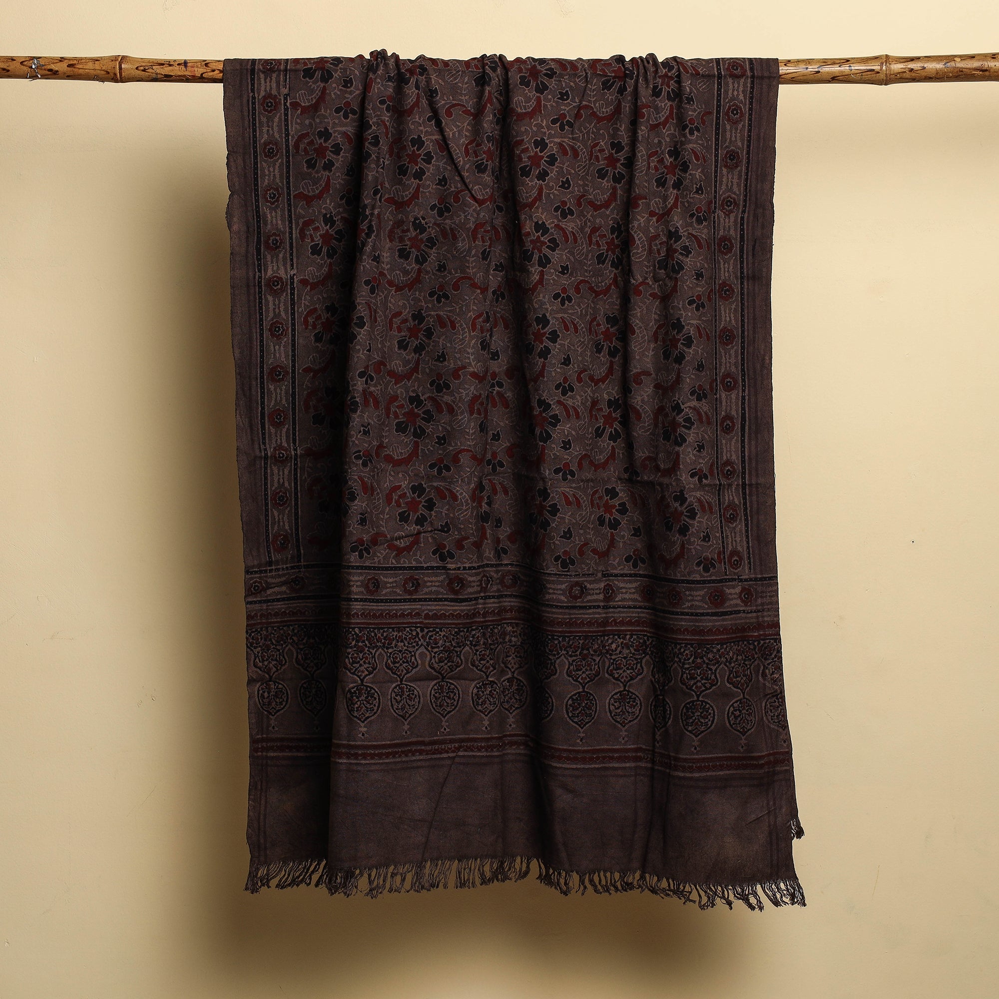 KACHCHH JI CHHAAP Brown - Block Print Cotton Ajrakh Handloom Towel - view 3