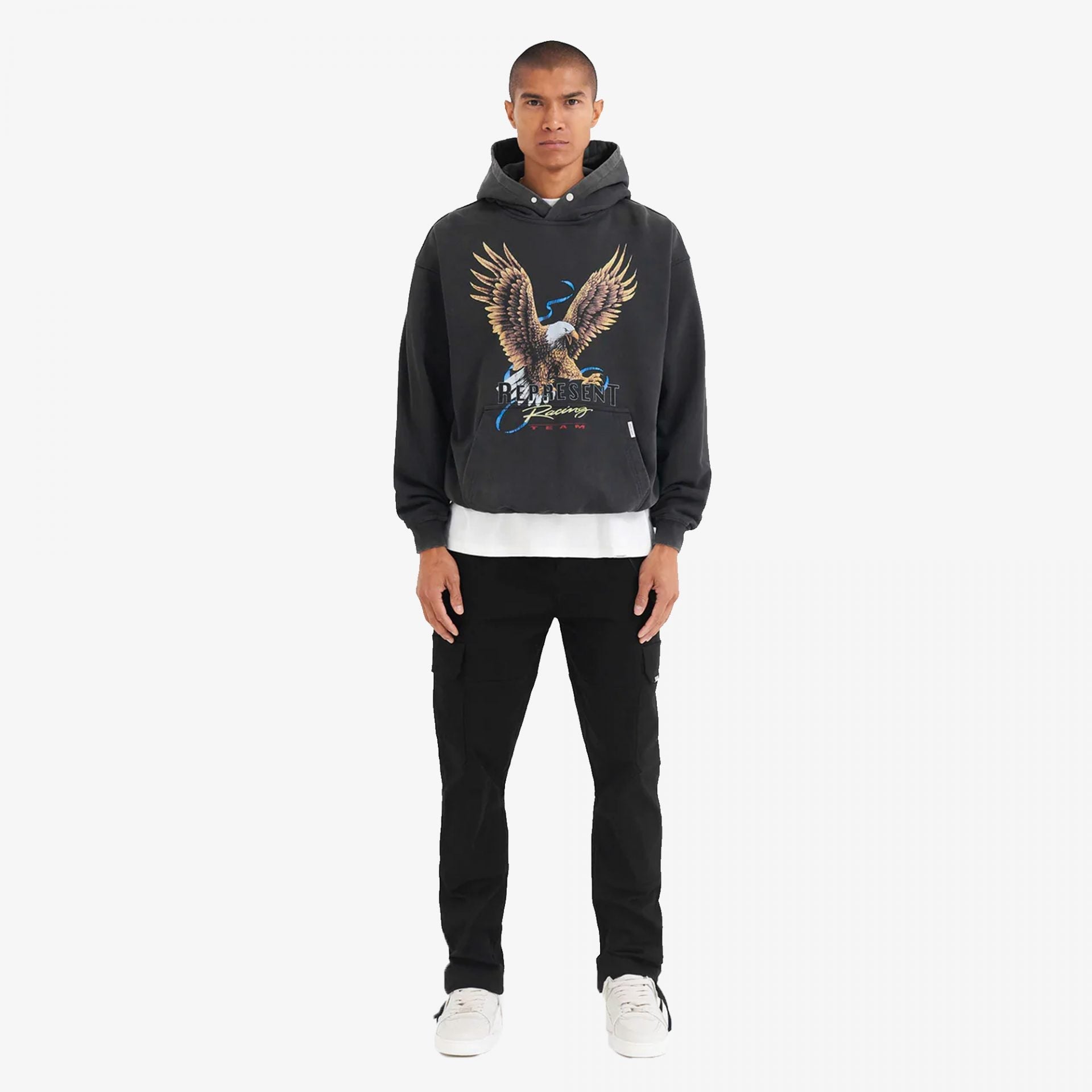 Represent | RACING TEAM EAGLE HOODIE { BLACK - view 4