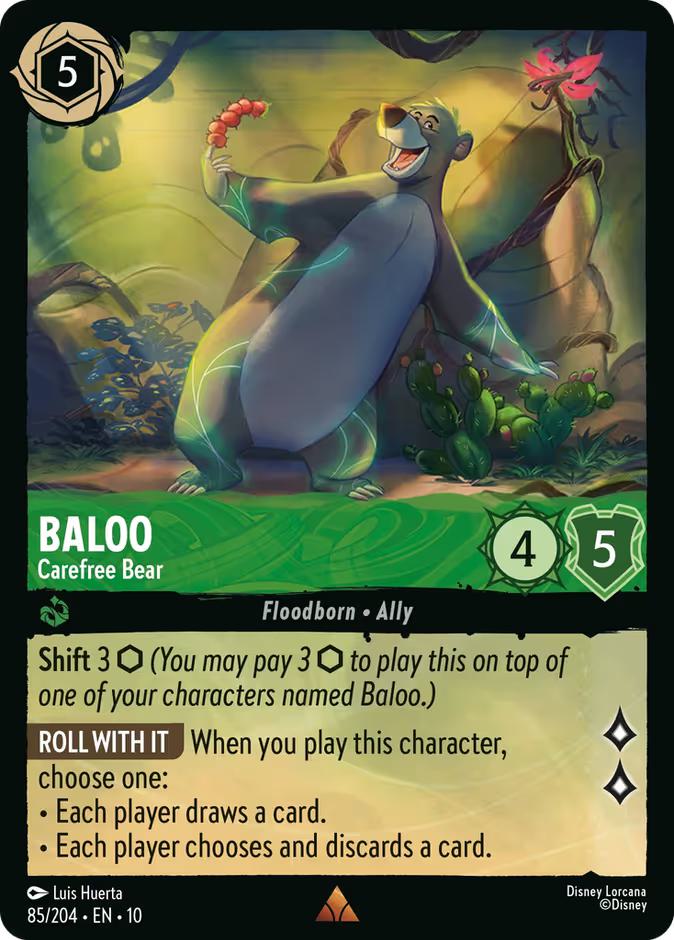 Lorcana Baloo - Carefree Bear - 85/204 [Whispers in the Well] [Non-Foil]