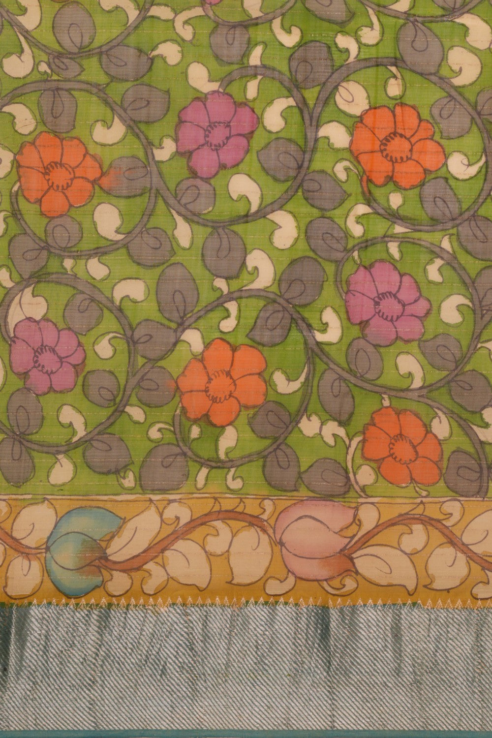 Kalanjali Kalamkari Painted Saree With Natural Dyes. - view 4