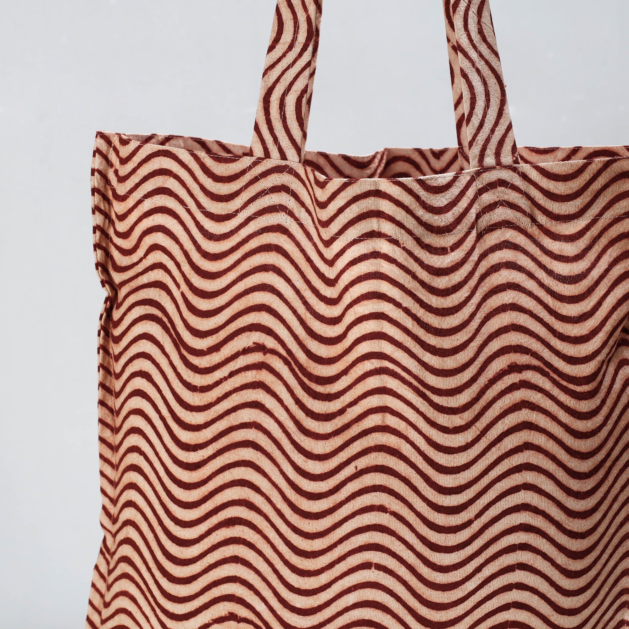 PITCHUKA SRINIVAS KALAMKARI PEDANA Brown - Pedana Kalamkari Block Printed Cotton Shopping Bag - view 2