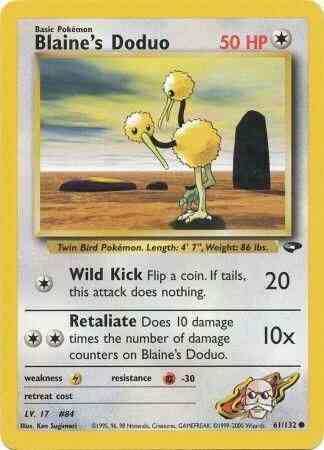 Unlimited gym2u-61 non-holo – Pokémon Blaine's Doduo - 61/132 - Common - Unlimited [gym2U-61] [Non-Holo]