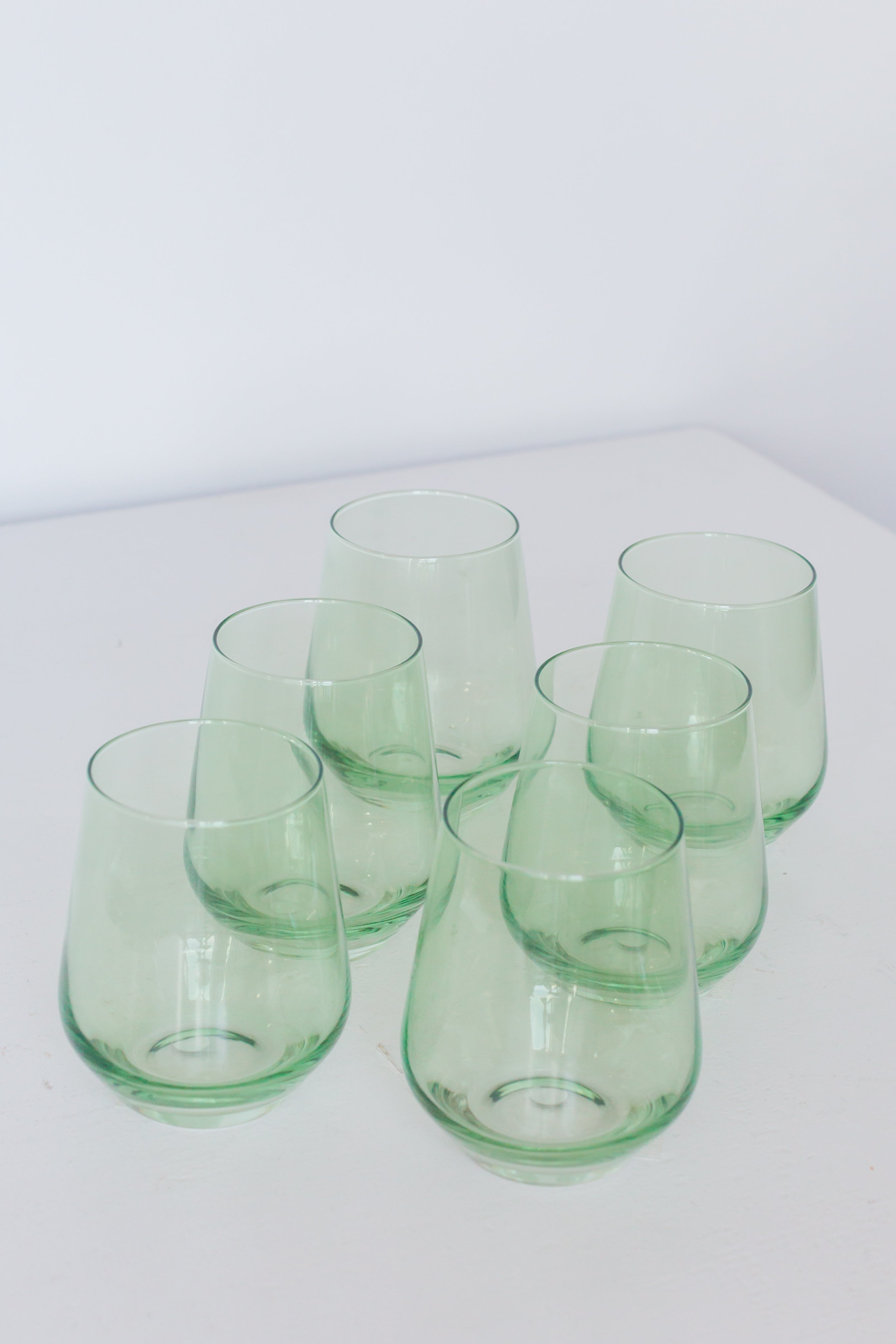 Estelle Colored Glass Estelle Colored Wine Stemless - Set of 6 {Mint Green}