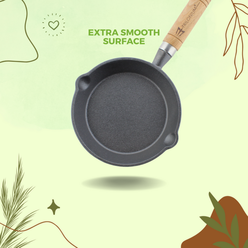 Trilonium Triple Seasoned Cast Iron Sleek WHS6 Skillet Fry Pan | Gas & Induction Compatible | Black - view 7