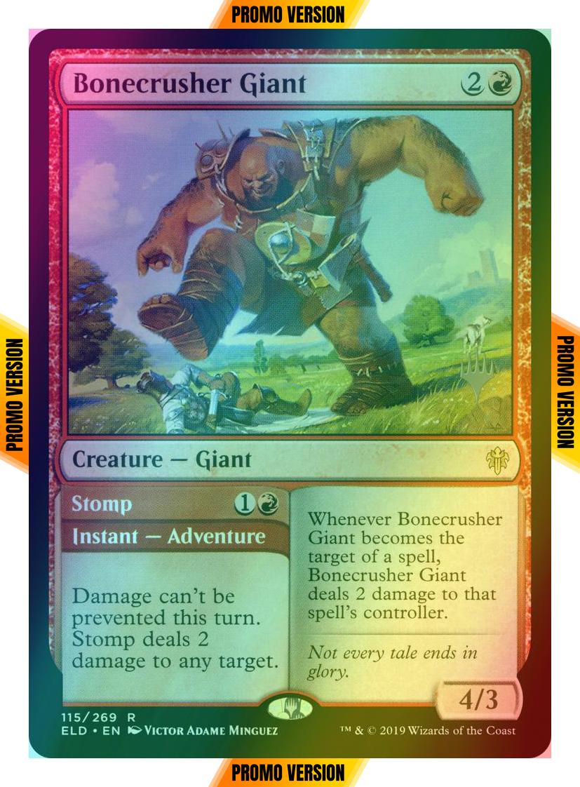 Bonecrusher giant stomp – Magic Bonecrusher Giant // Stomp [115p] [Promo Pack] [Throne of Eldraine Promos] [Foil]