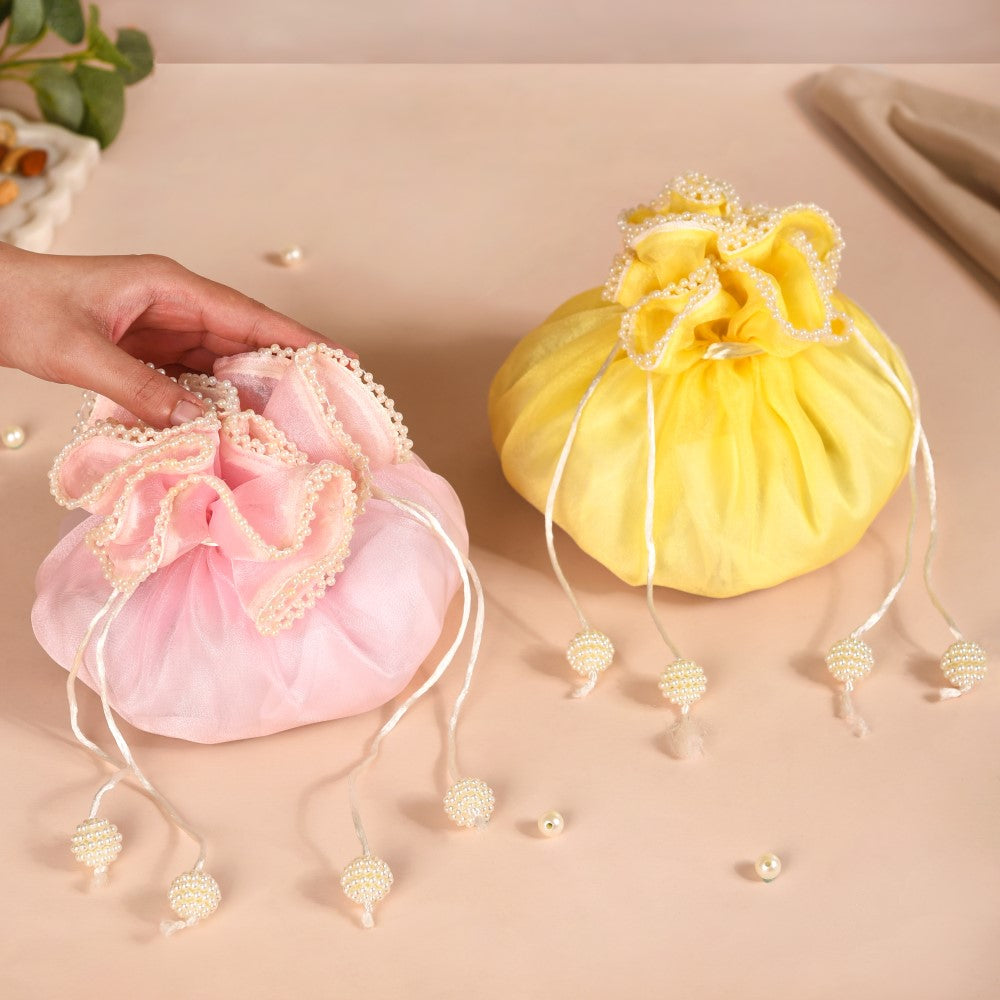 Nestasia Set Of 2 Pearl Embellished Potli Bags - view 2