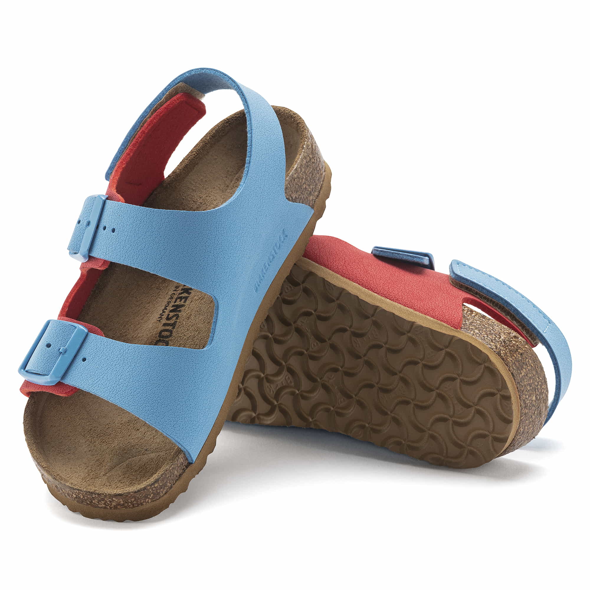 Birkenstock Milano Kids Birko-Flor Birkibuc – Multi Multi/Sky Blue/Active Red