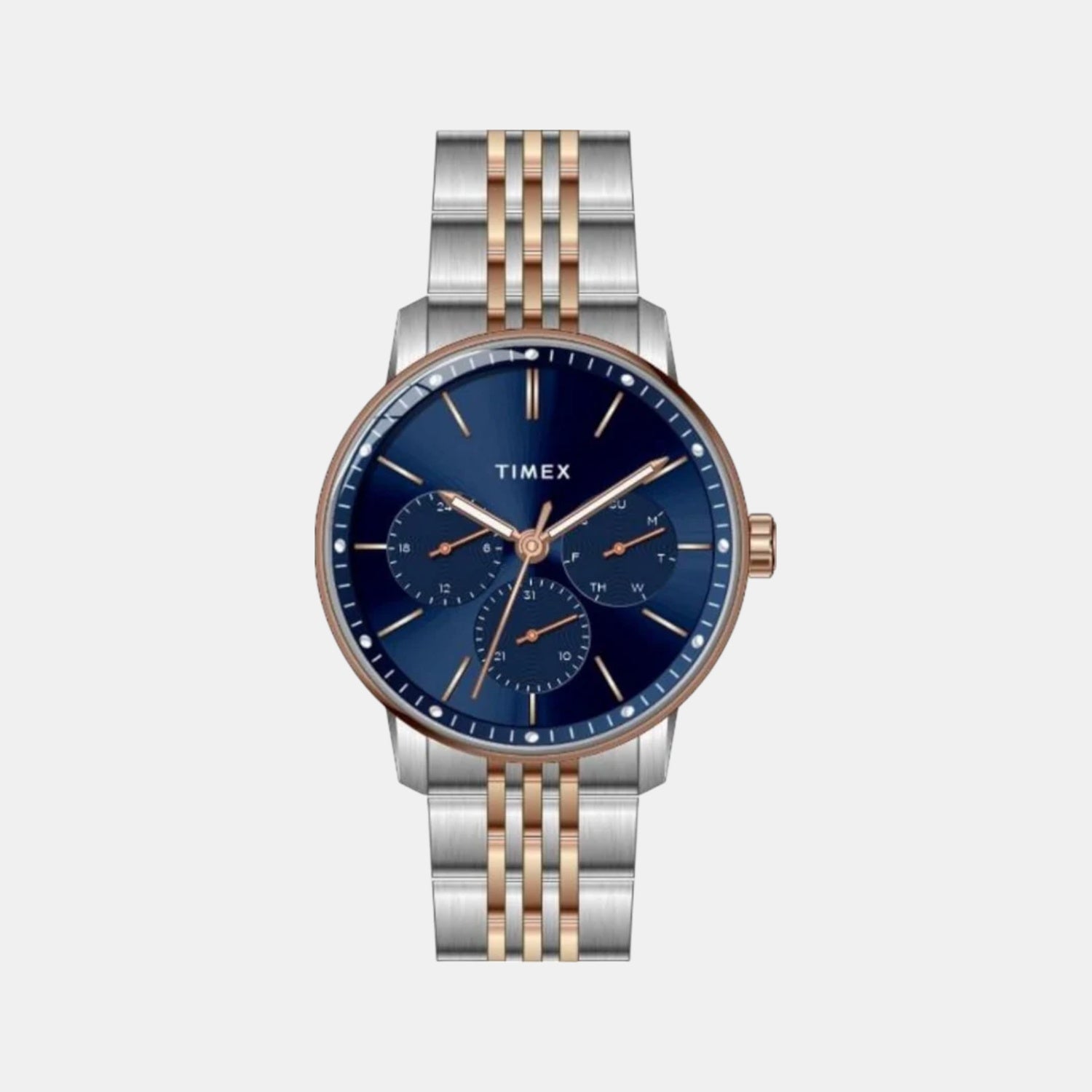 Timex Fashion Men Quartz Blue Dial Multi-Function Stainless Steel Watch TWEG25409
