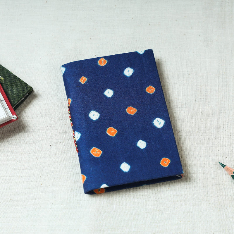 CHUTNEY CRAFT STUDIO Blue - Bandhani Cover Handmade Paper Notebook (5 x 3.5 in)