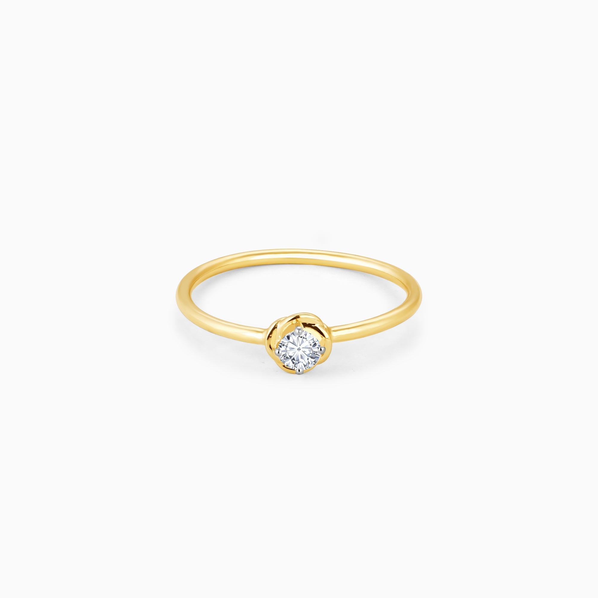 GIVA Jewellery Gold Heartfelt Solitaire Diamond Ring