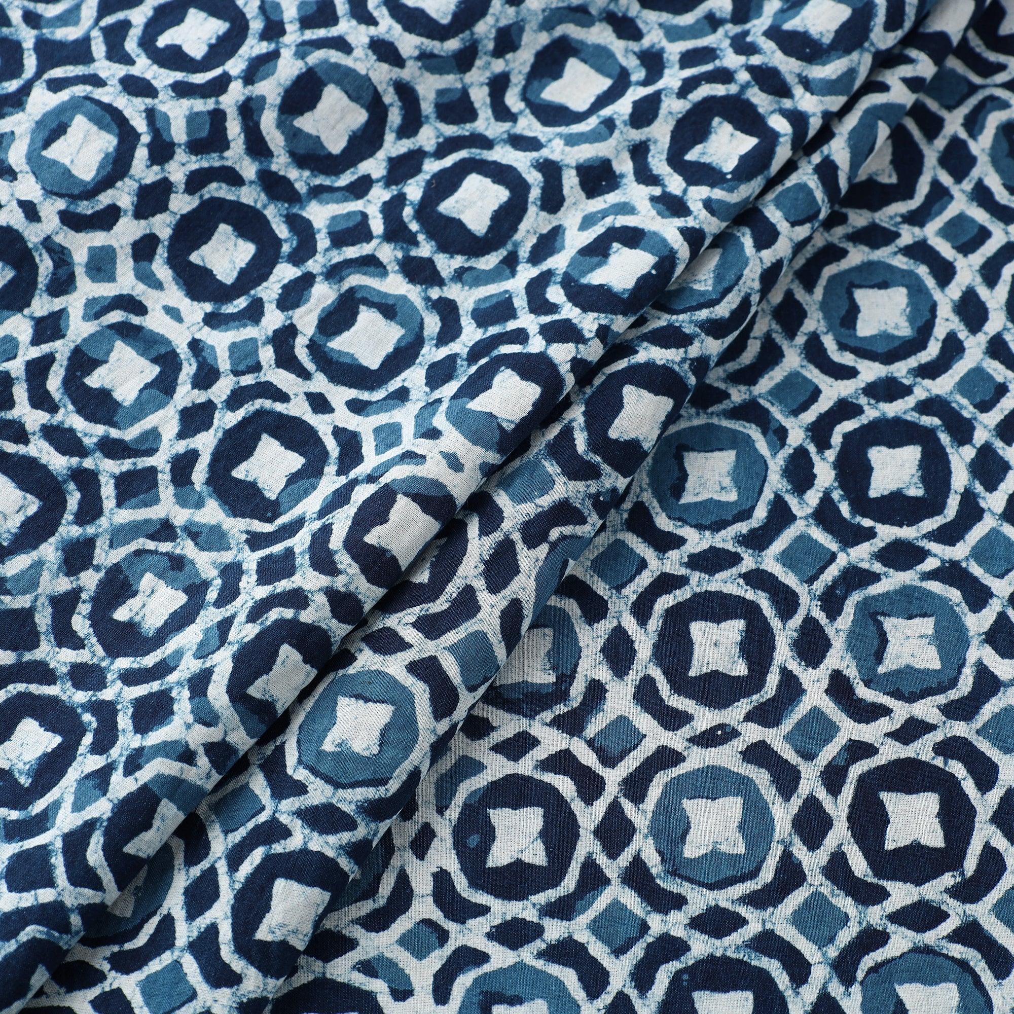 BAGRU DABU PRINTS Block Printed Cotton Indigo Dabu Bagru Fabric 01 - view 2