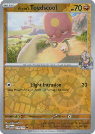 Common sv10-109 reverse – Pokémon Arven's Toedscool - 109/182 - Common [sv10-109] [Reverse Holo]