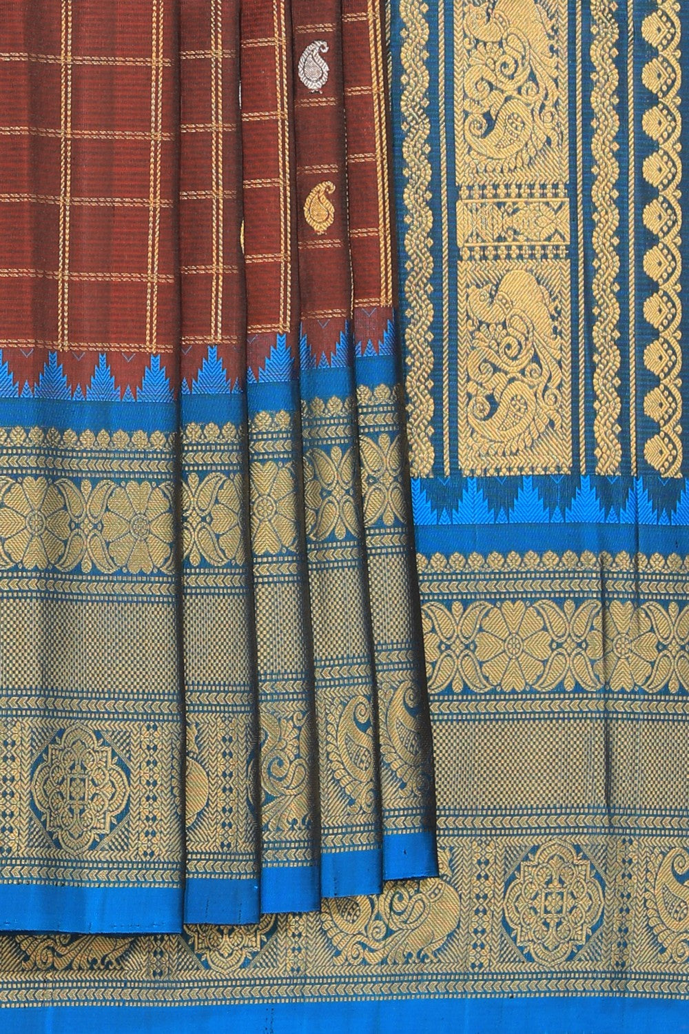 Kalanjali Gadwal Silk Maroon Saree – Women's
