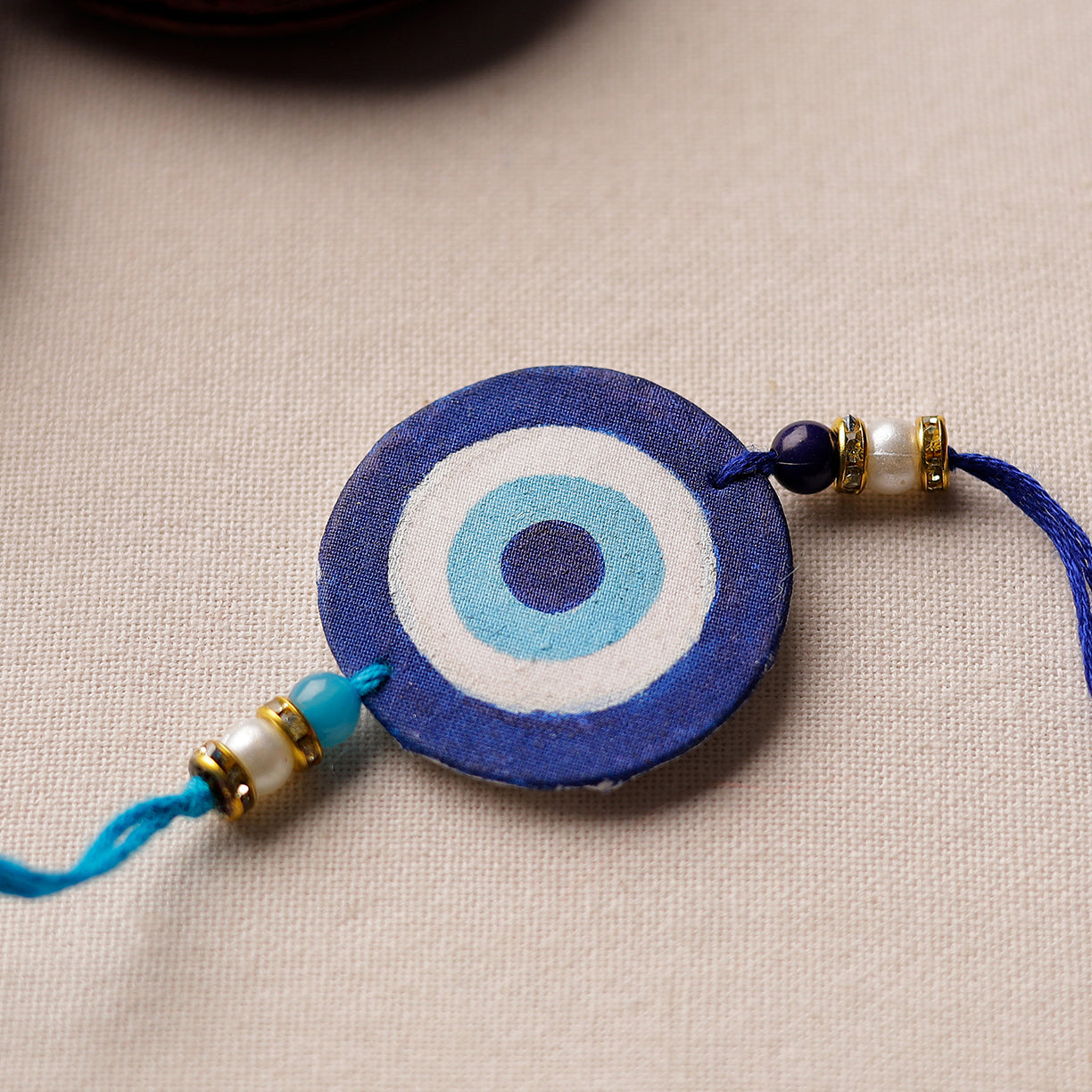 KHUSHBASH - HAPPY LOOM OF EAST Bishnupur Handpainted Fabric Rakhi 16 - view 2