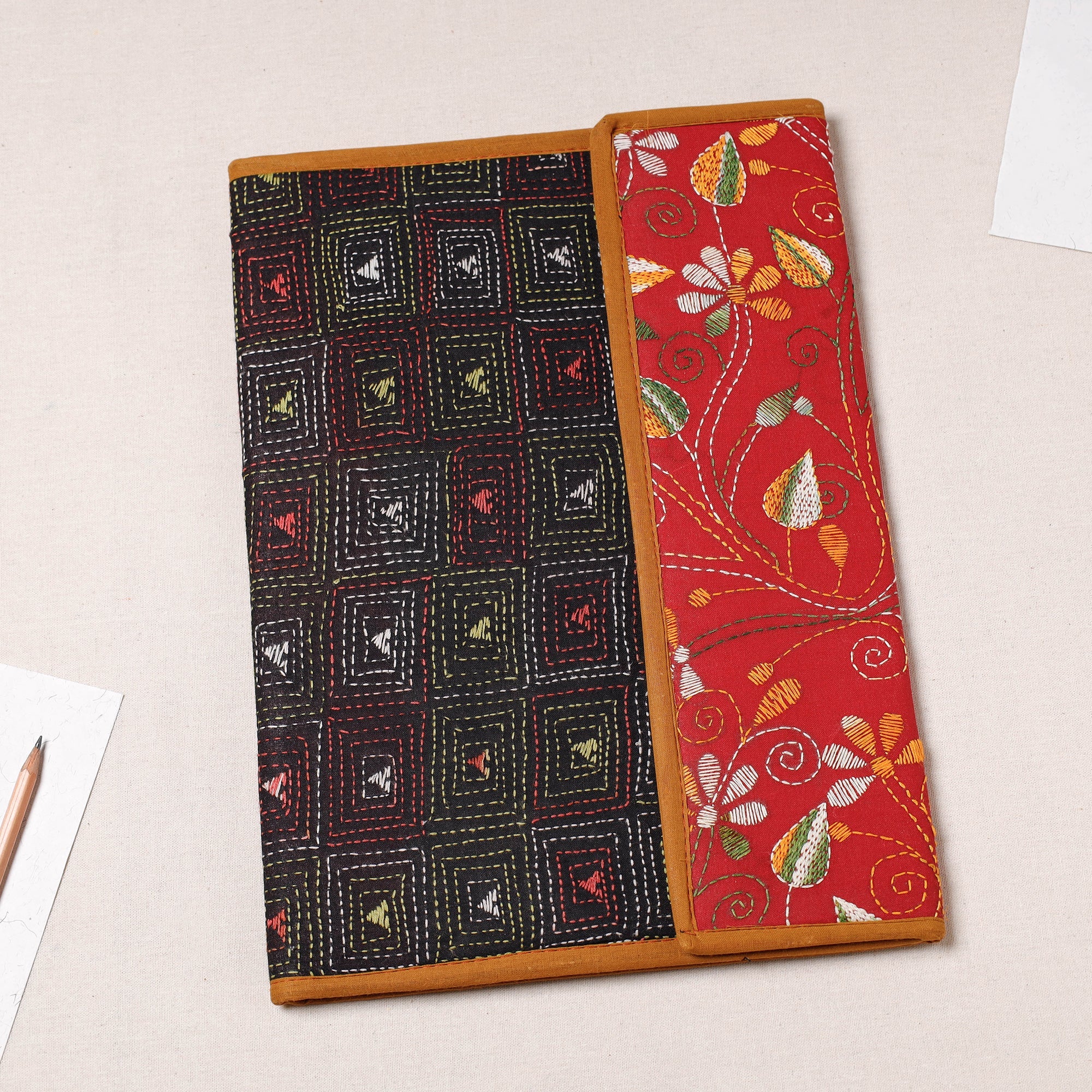 ASALKAAR Bengal Kantha Work Handcrafted File Folder