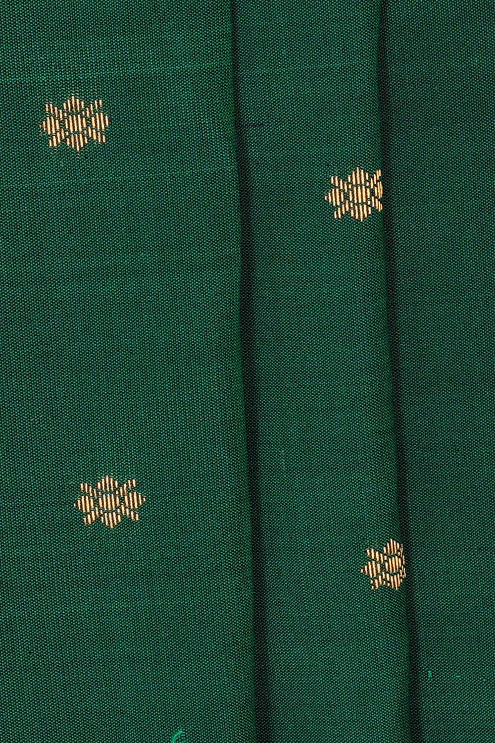 Kalanjali Gadwal Silk Bottle Green Saree – Women's - view 2