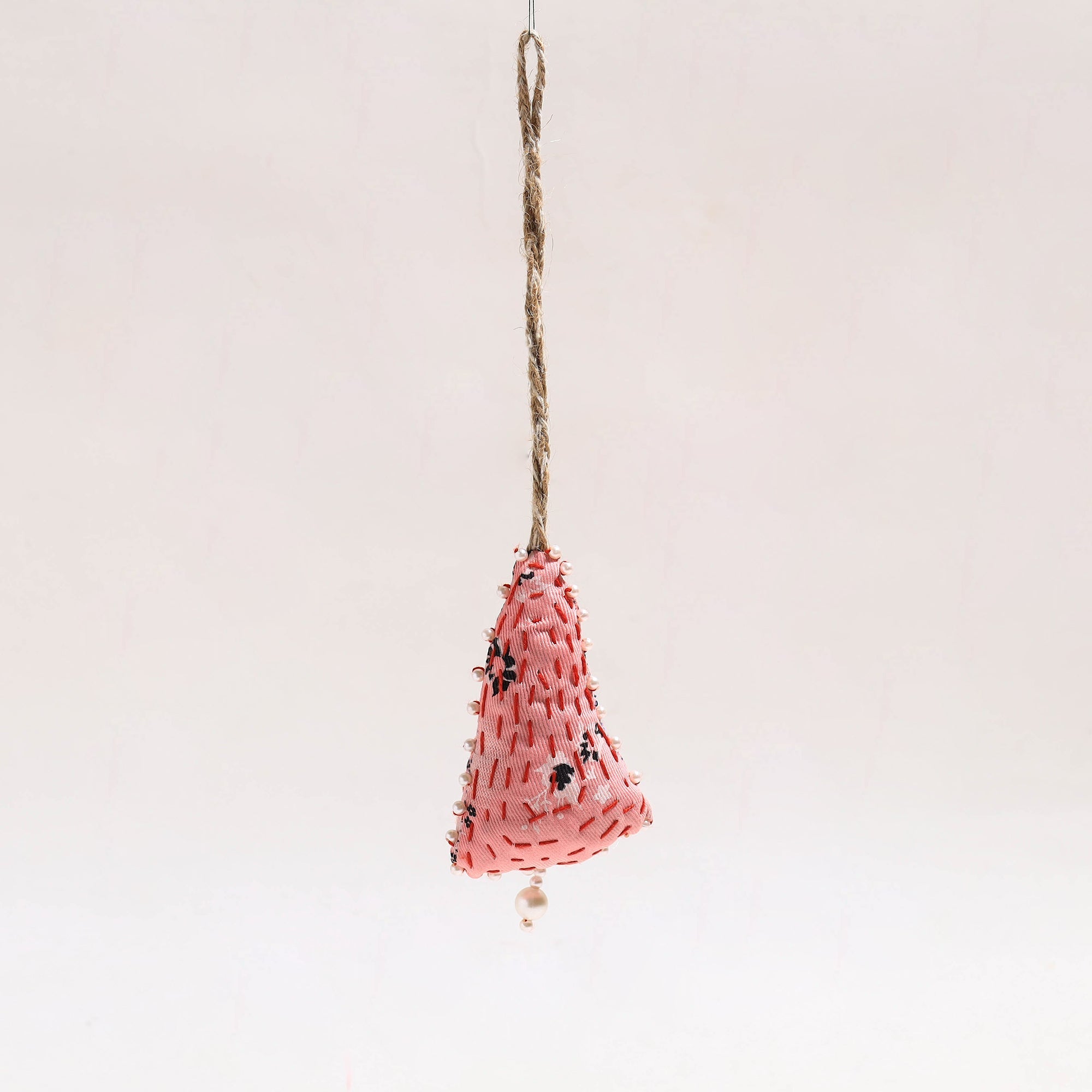 JAN SANDESH Bell - Upcycled Thread & Beadwork X-Mas Decor Hanging 01 - view 2