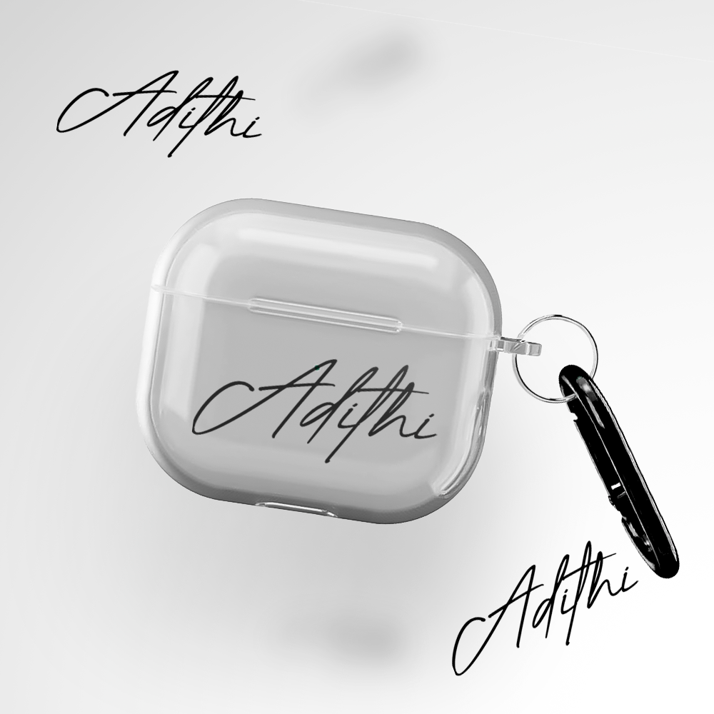 Cover It Up Custom Cursive Name Clear Airpods Pro 2 Case Covers - view 2