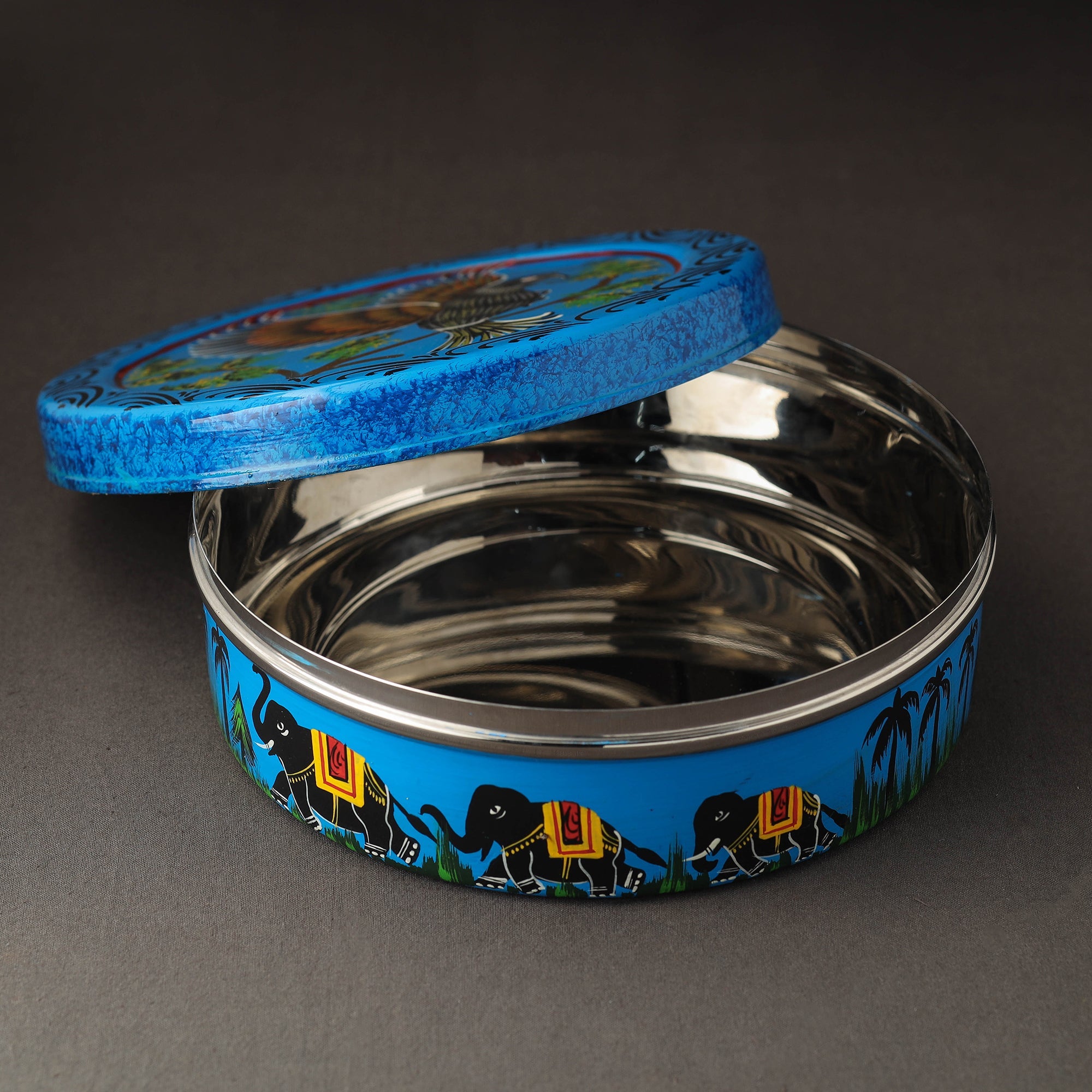 AAYAAS Banaras Handpainted Stainless Steel Chapati Box - view 2