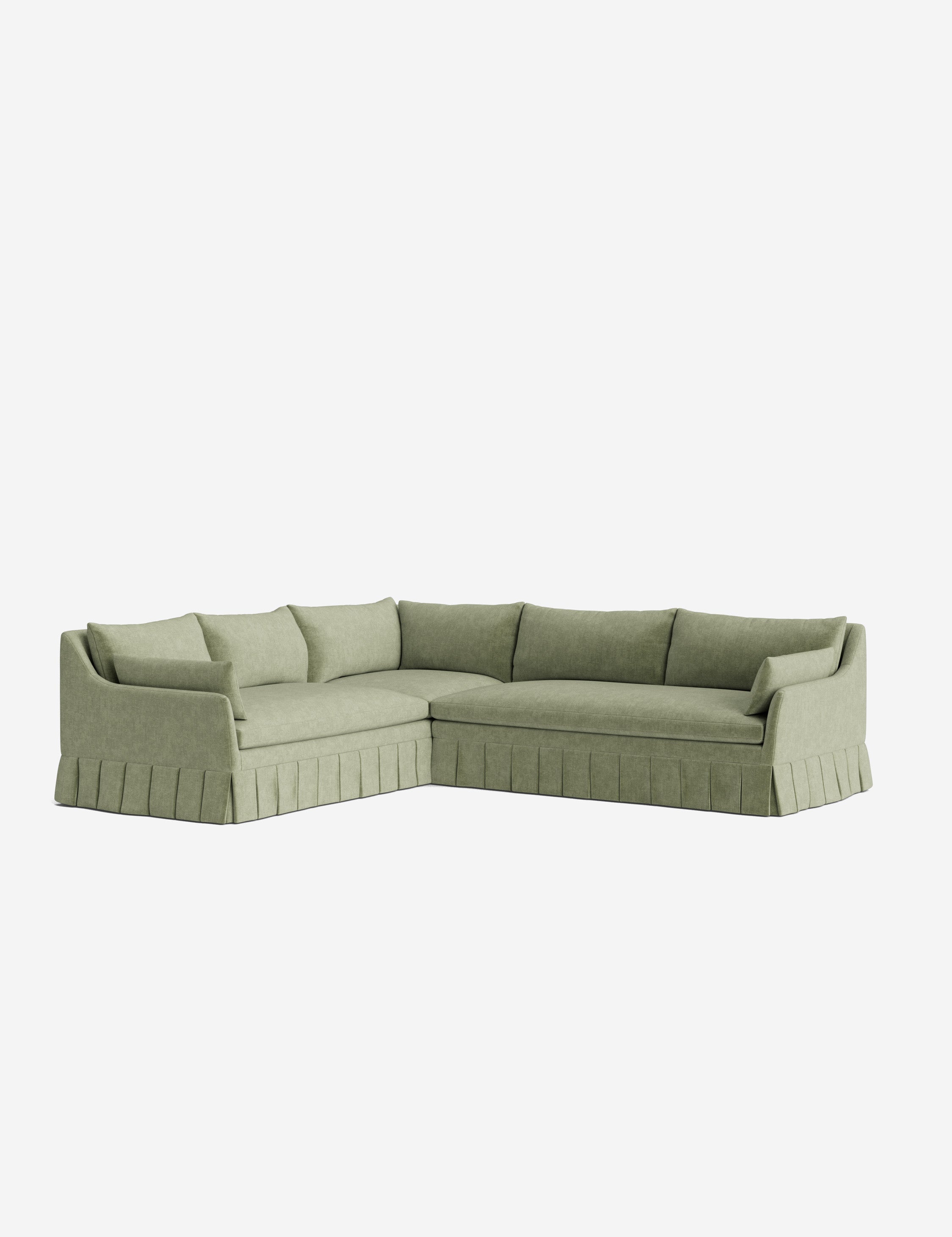 Lulu and Georgia Portola Luxe Depth Pleated Corner Sectional Sofa