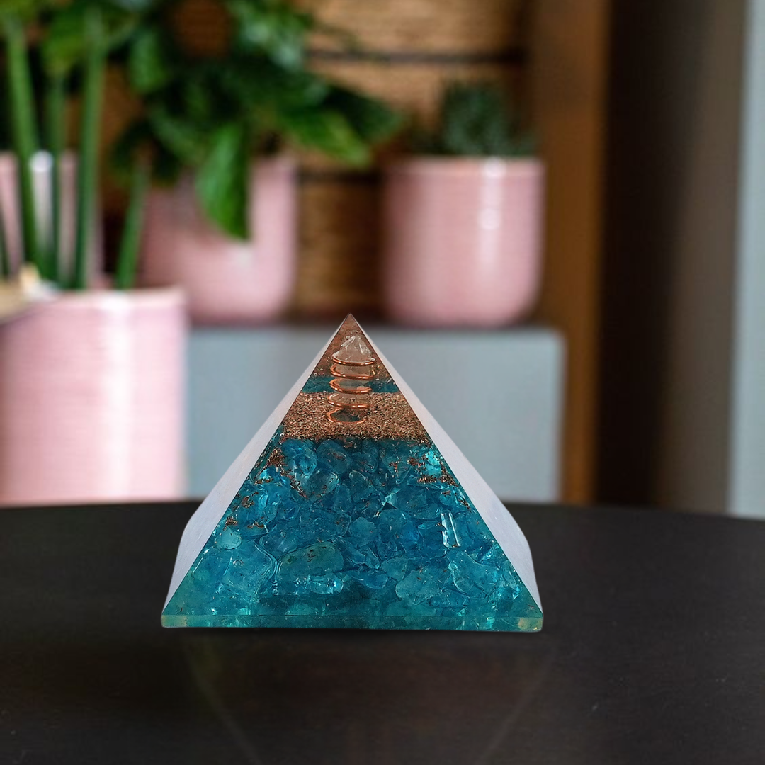 Gemsmantra Aquamarine Orgonite Pyramid/Orgone Pyramid - view 2