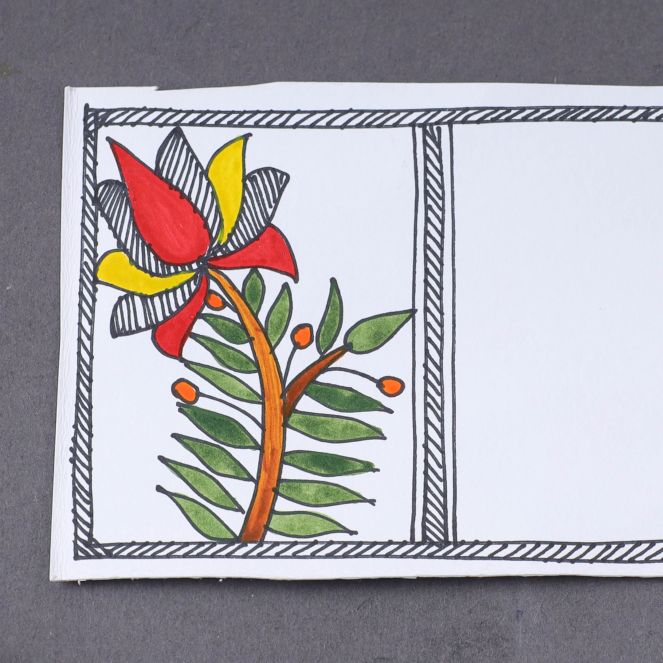 ITOKRI CRAFTS INITIATIVE Assorted - Madhubani Handpainted Post Card (3.5 x 5.5 in) - view 2