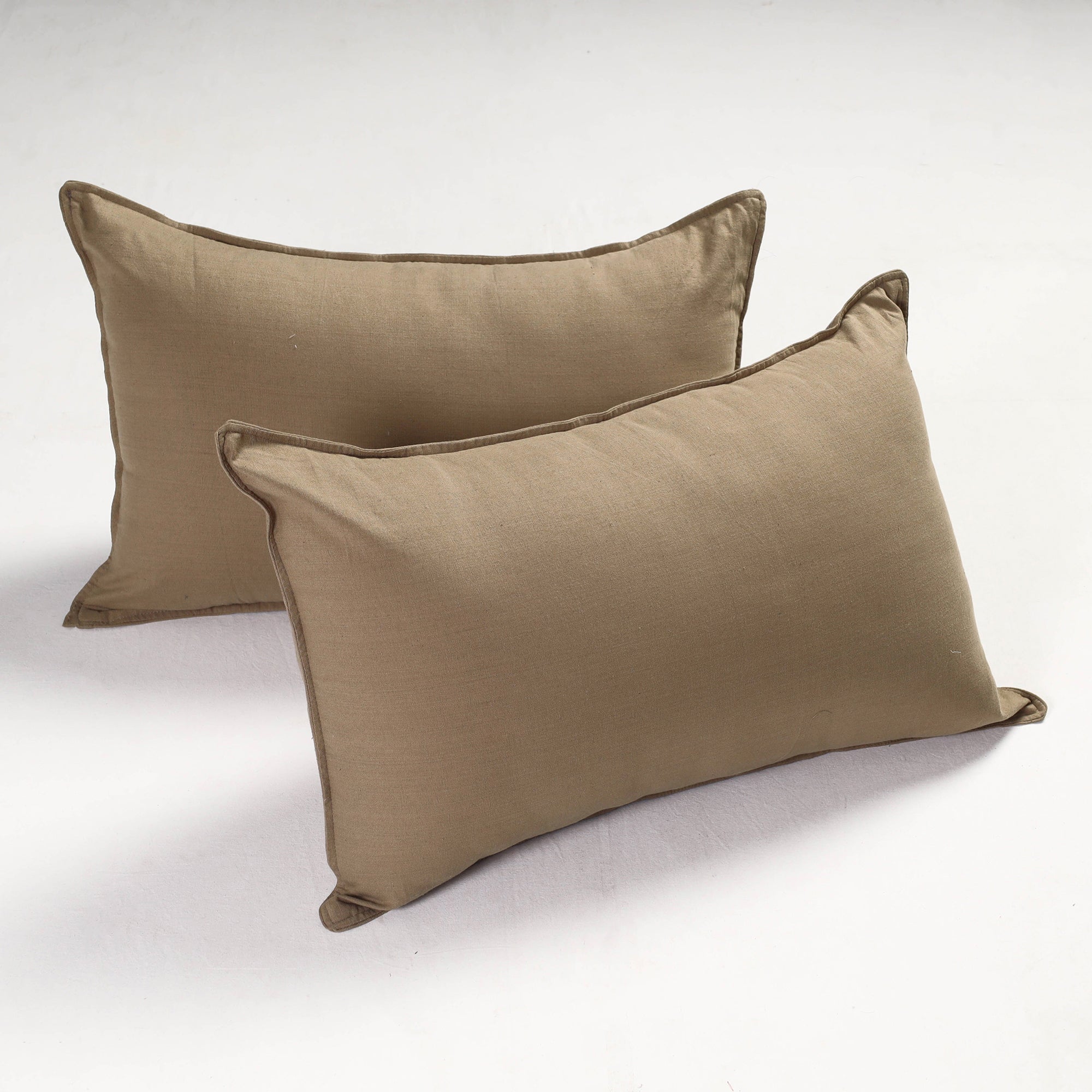 HAVELI CHRONICLES Brown - Set of 2 - Fine Cotton Handloom Pillow Covers (26 x 17 in)