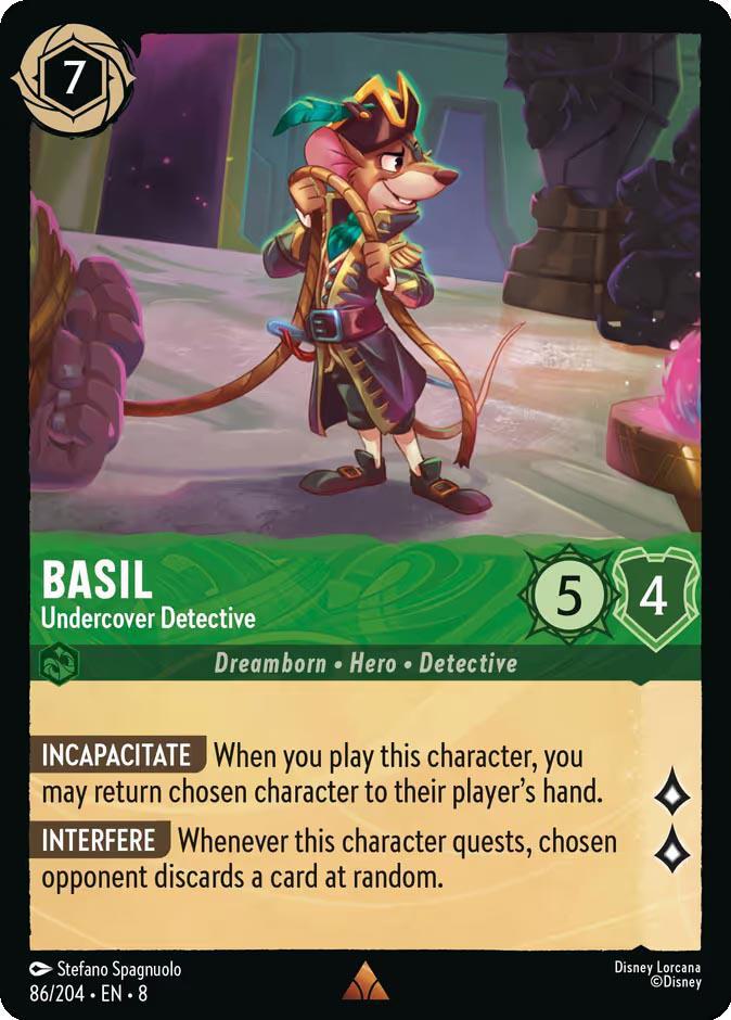 Lorcana Basil - Undercover Detective - 86/204 [Reign of Jafar] [Non-Foil]