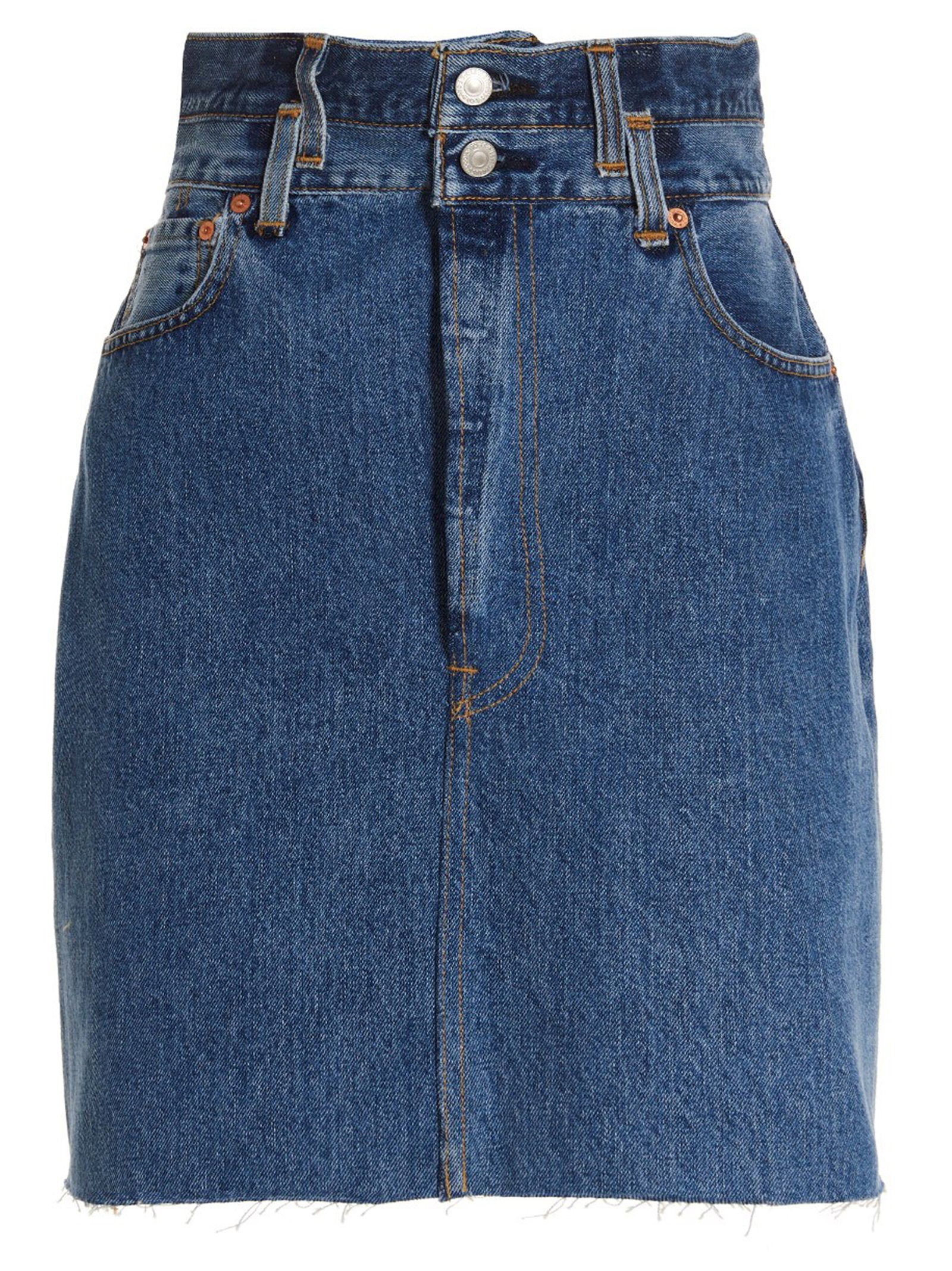 Re/Done Double Waisted Pencil Re Done X Levis Skirt - view 7